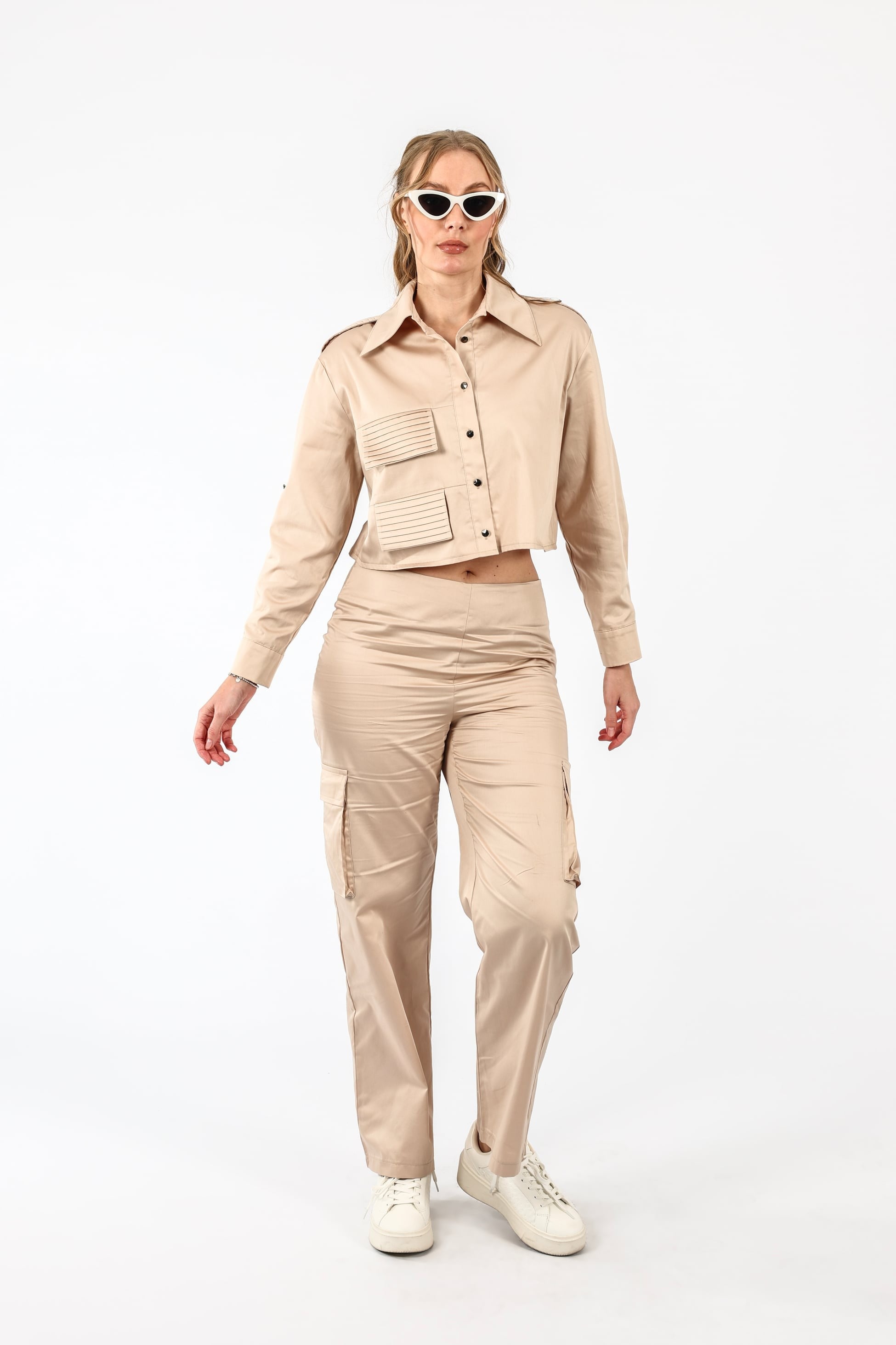 Poplin Torba Cepli Bol Pantolon