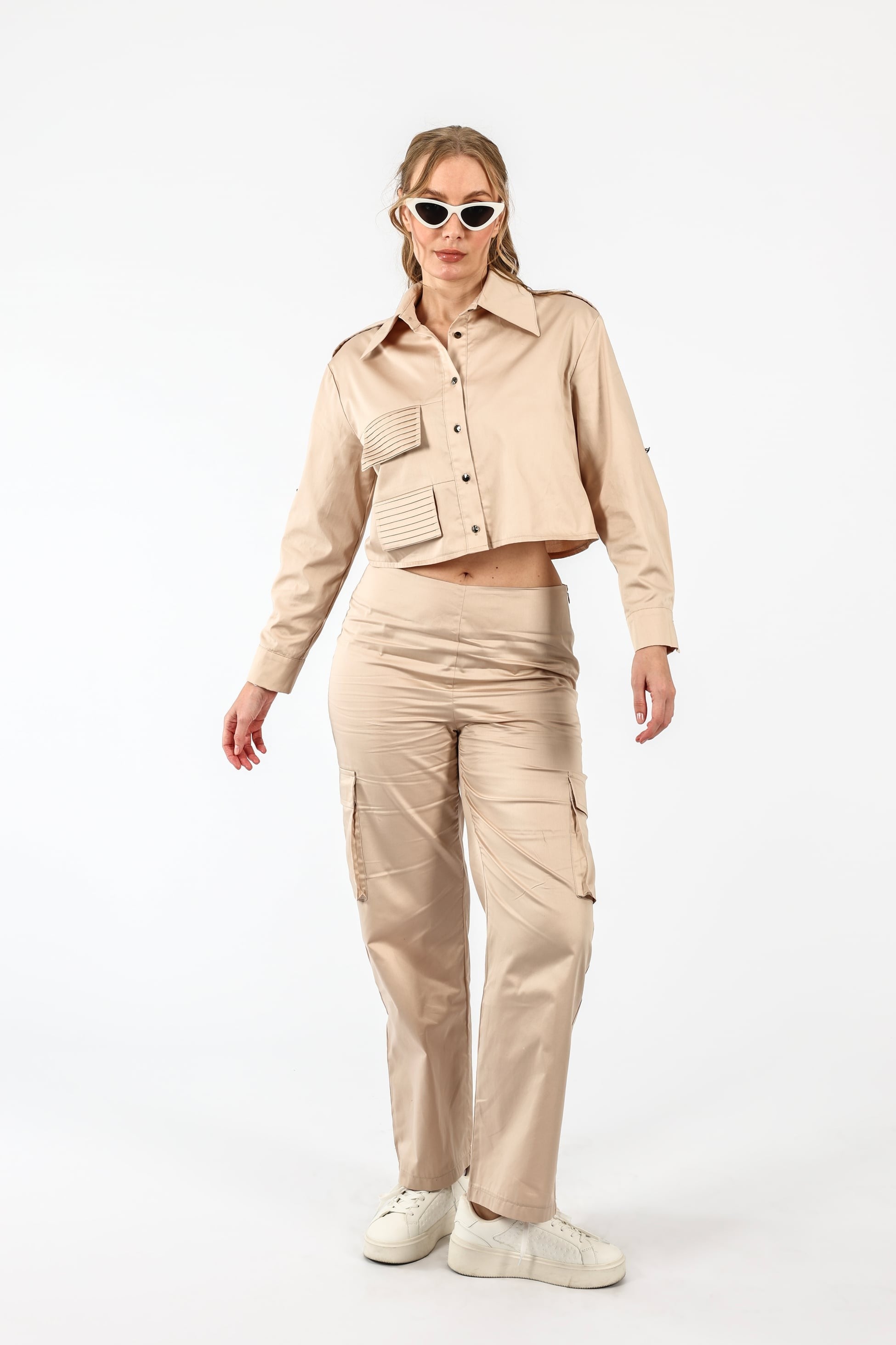 Poplin Torba Cepli Bol Pantolon