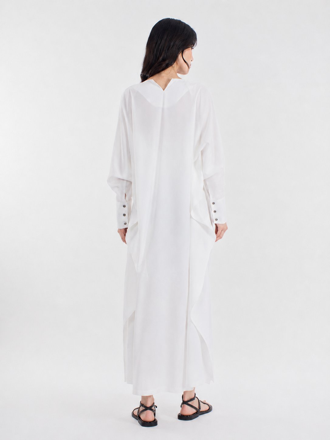 Yarasa Kol Oversize Uzun Kadın Kimono Elbise