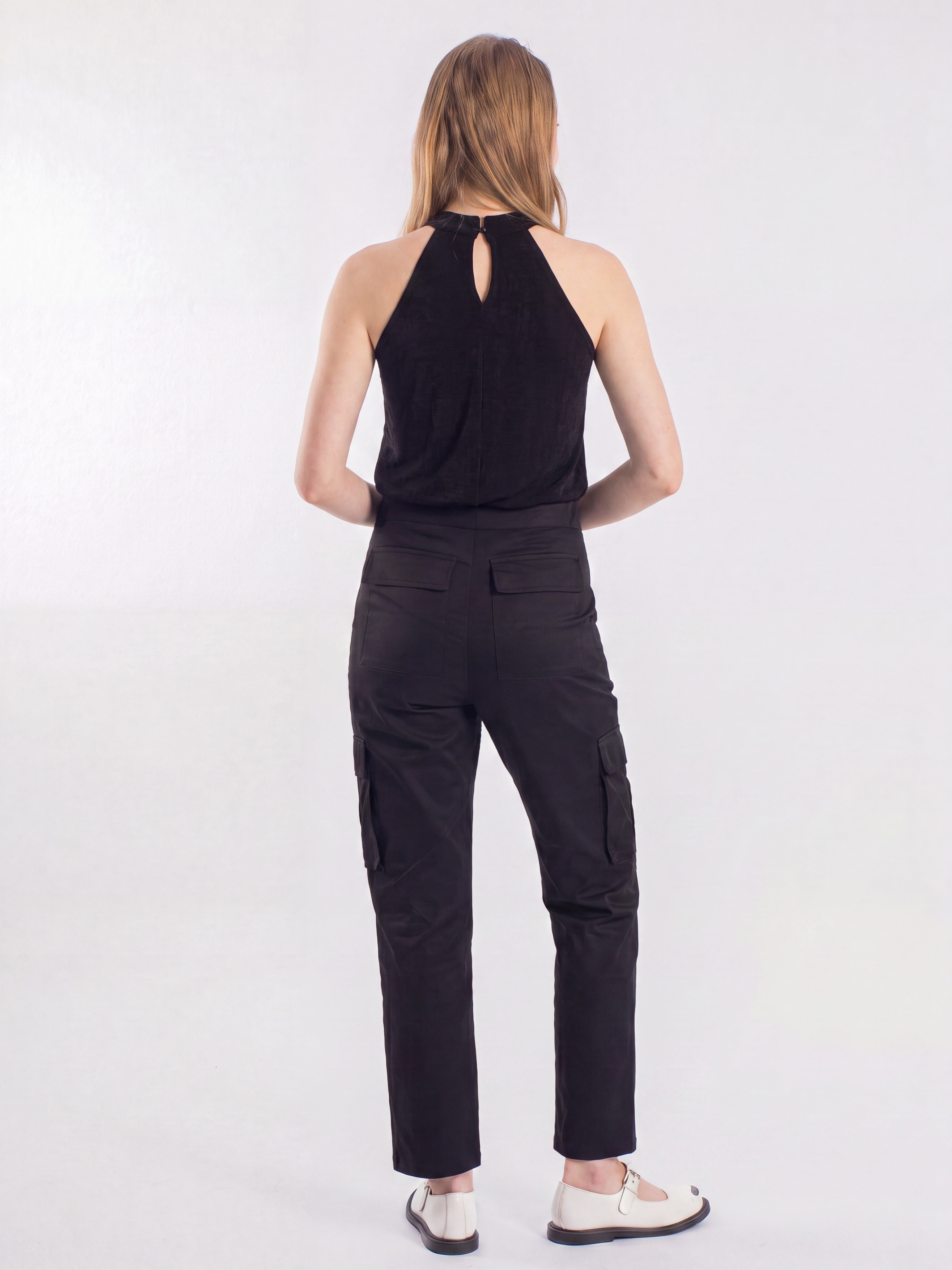 Zincir Detaylı Yumuşak Dokulu Bluz&Torba Cepli Bol Kesim Pantolon İkili Takılım