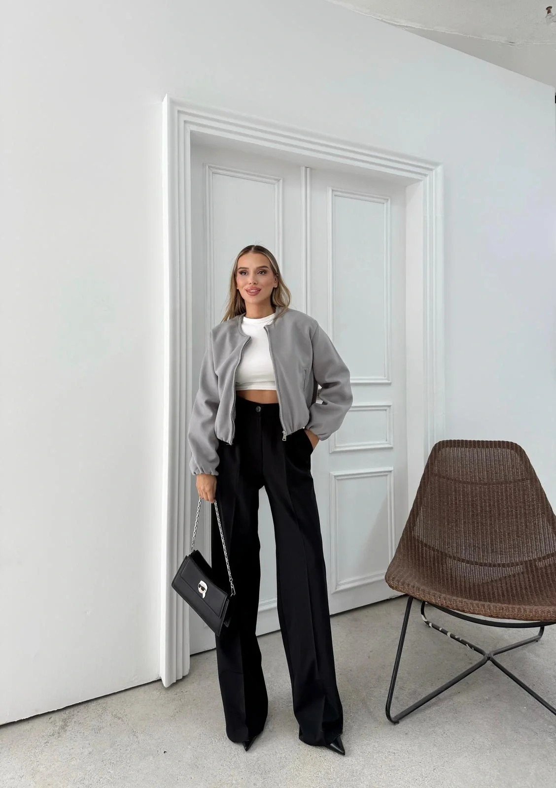 BALON KOL FERMUARLI KAŞE MONT GRİ