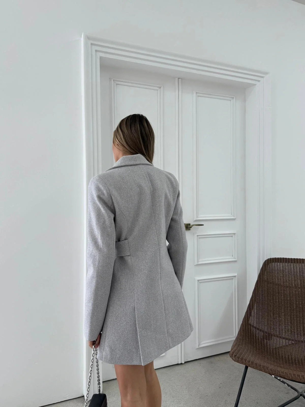 BEL KEMER DETAY İÇ ASTARLI KAŞE KABAN GRİ