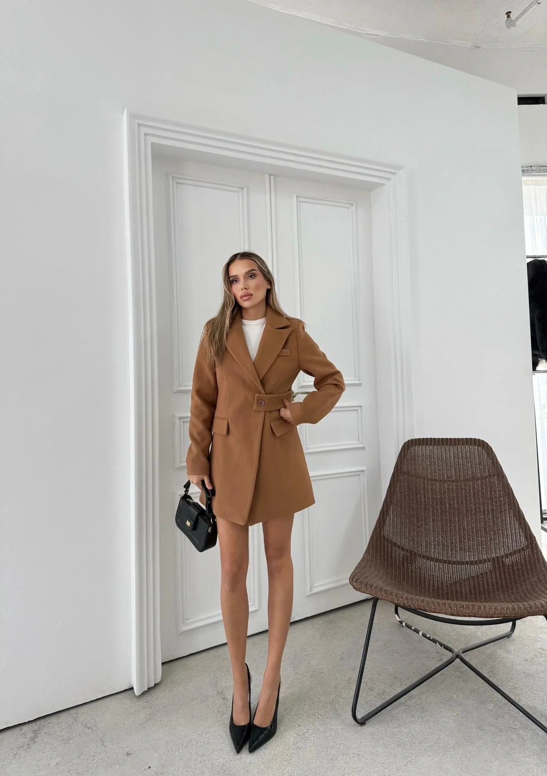 BEL KEMER DETAY İÇ ASTARLI KAŞE KABAN KAHVE