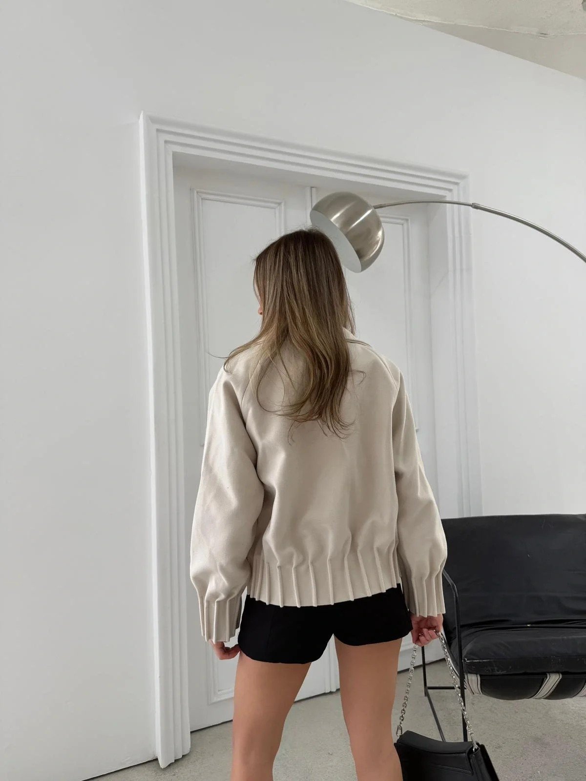 BEL VE KOL DİKİŞ DETAY İÇ ASTARLI KAŞE KABAN BEJ 2067