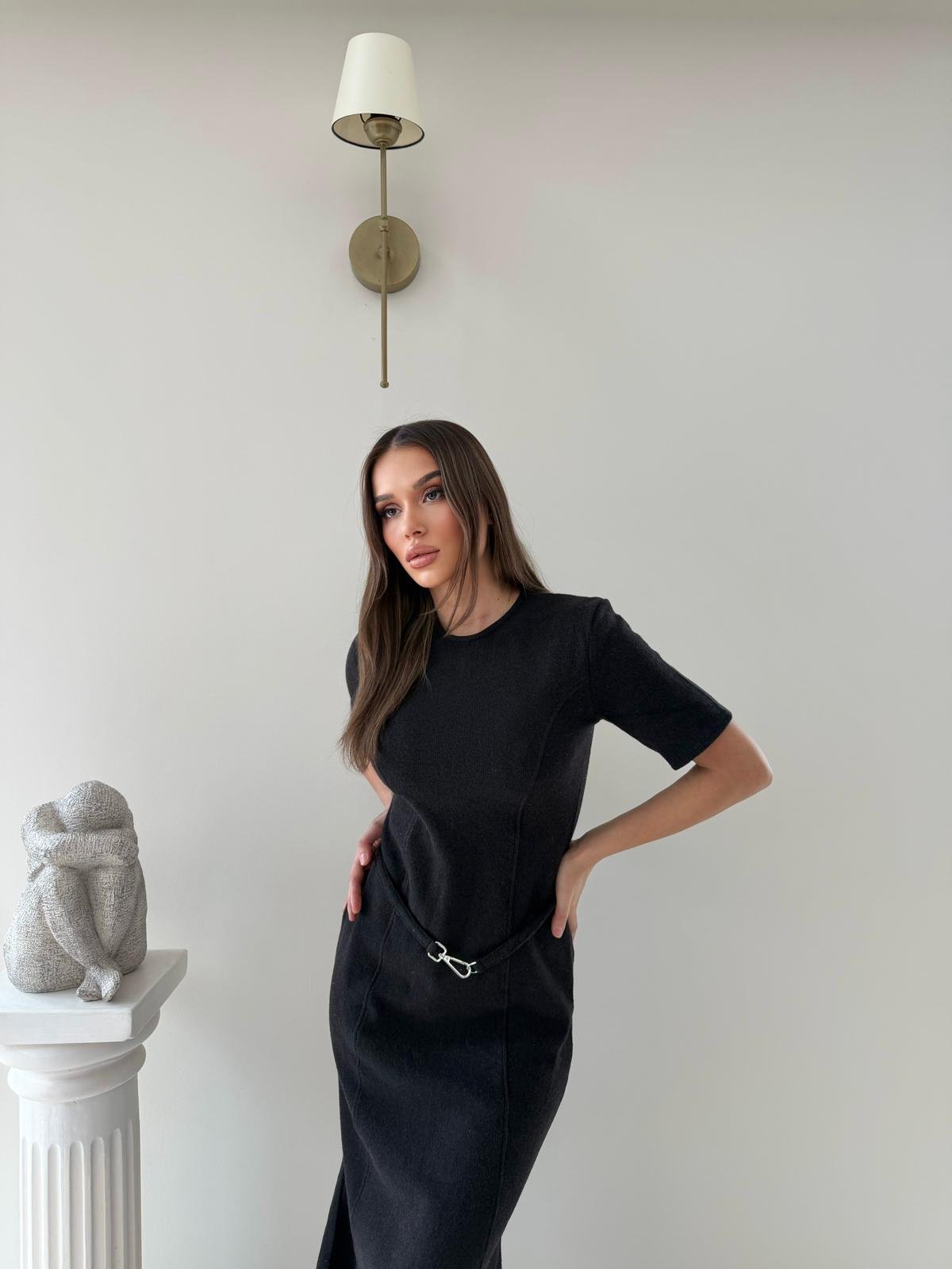 Çan Etek Detay Selanik Elbise Siyah 2029