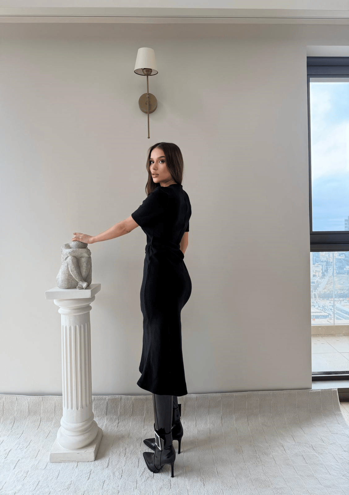 Çan Etek Detay Selanik Elbise Siyah 2029