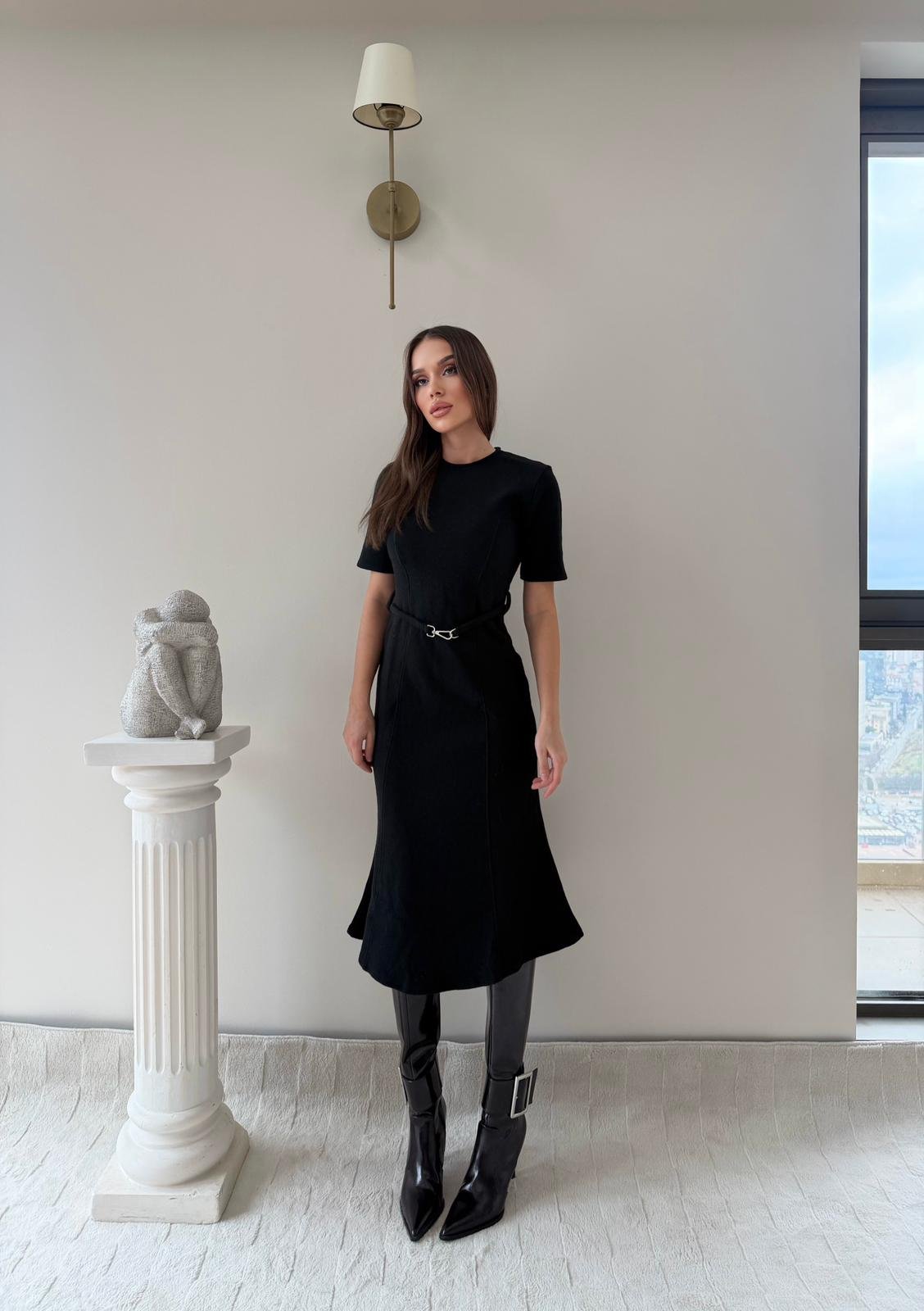 Çan Etek Detay Selanik Elbise Siyah 2029