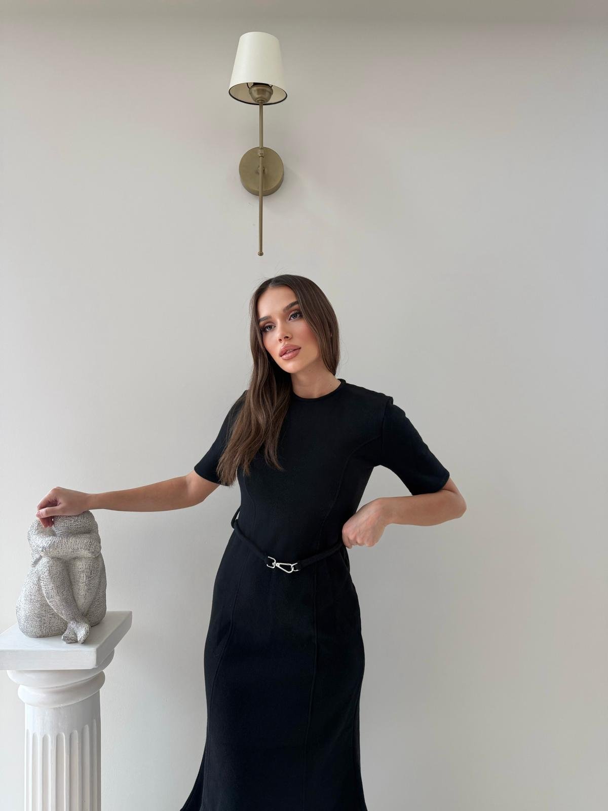 Çan Etek Detay Selanik Elbise Siyah 2029