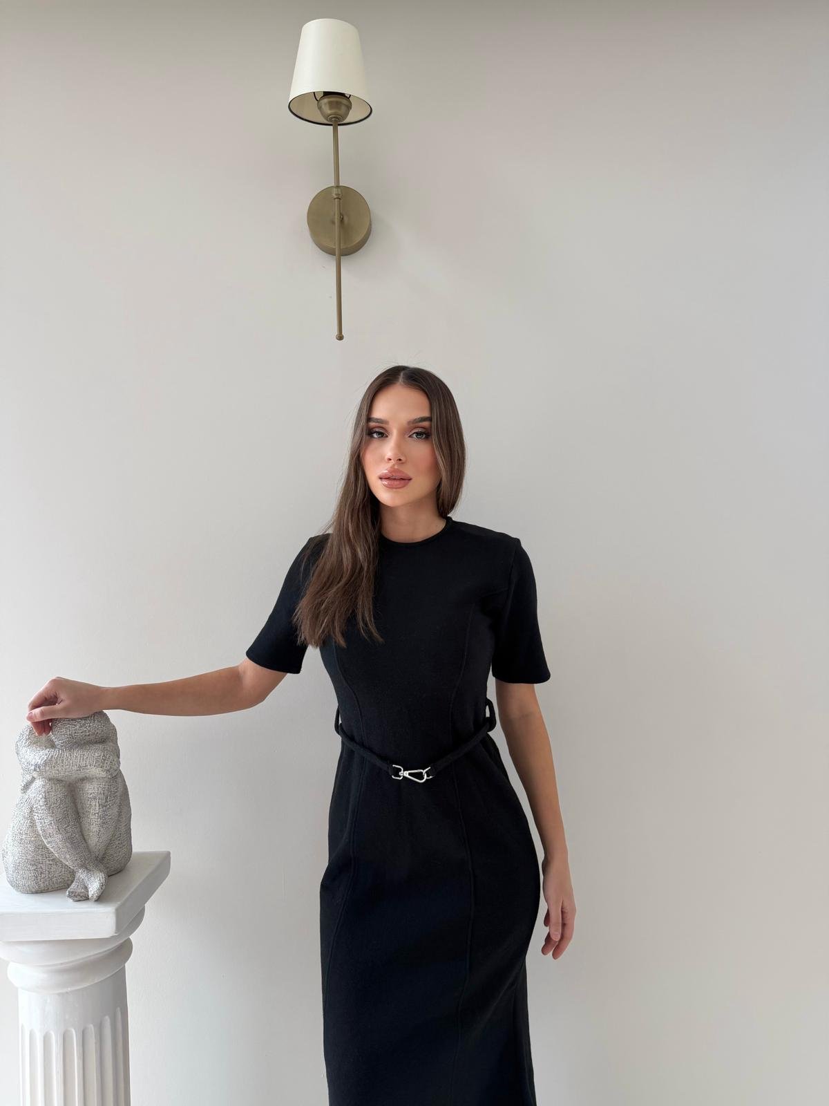 Çan Etek Detay Selanik Elbise Siyah 2029