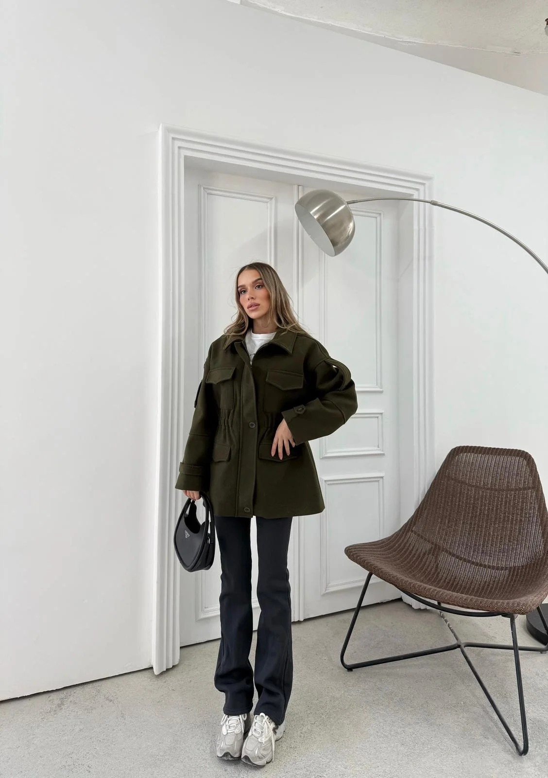 CEPLİ OMUZ APOLET DETAY İÇ ASTARLI KAŞE KABAN HAKİ