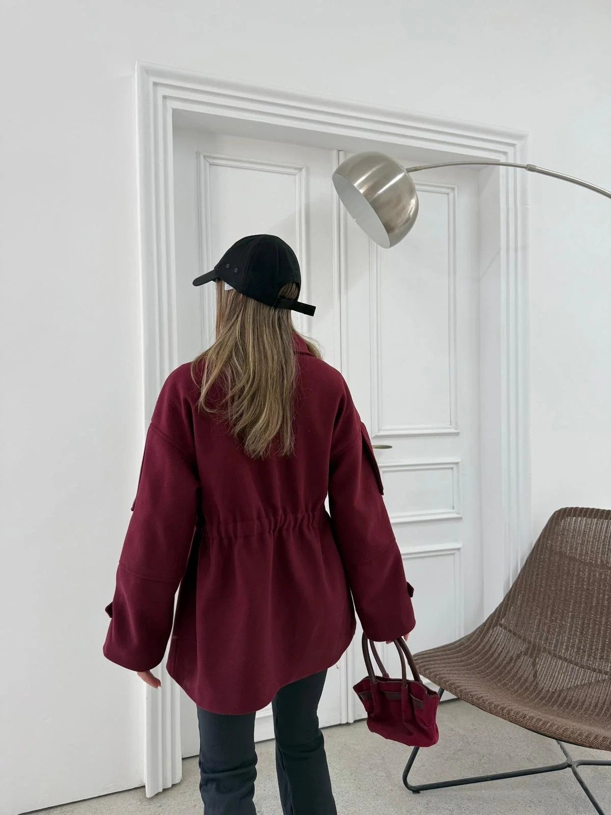 CEPLİ OMUZ APOLET DETAY İÇ ASTARLI KAŞE KABAN BORDO