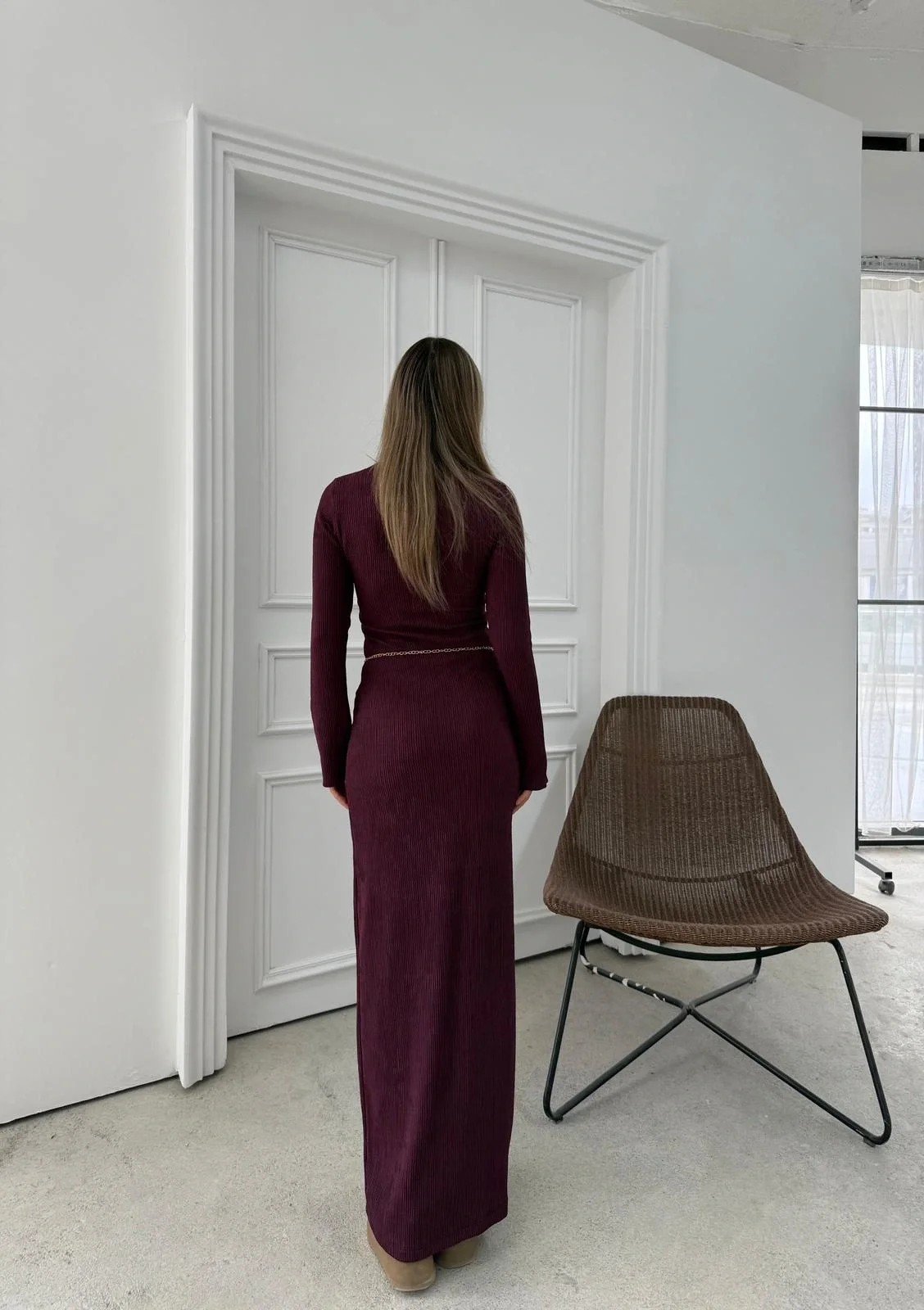 İSPANYOL KOL BEL AKSESUAR KEMER DETAY UZUN OTTOMAN ELBİSE MÜRDÜM