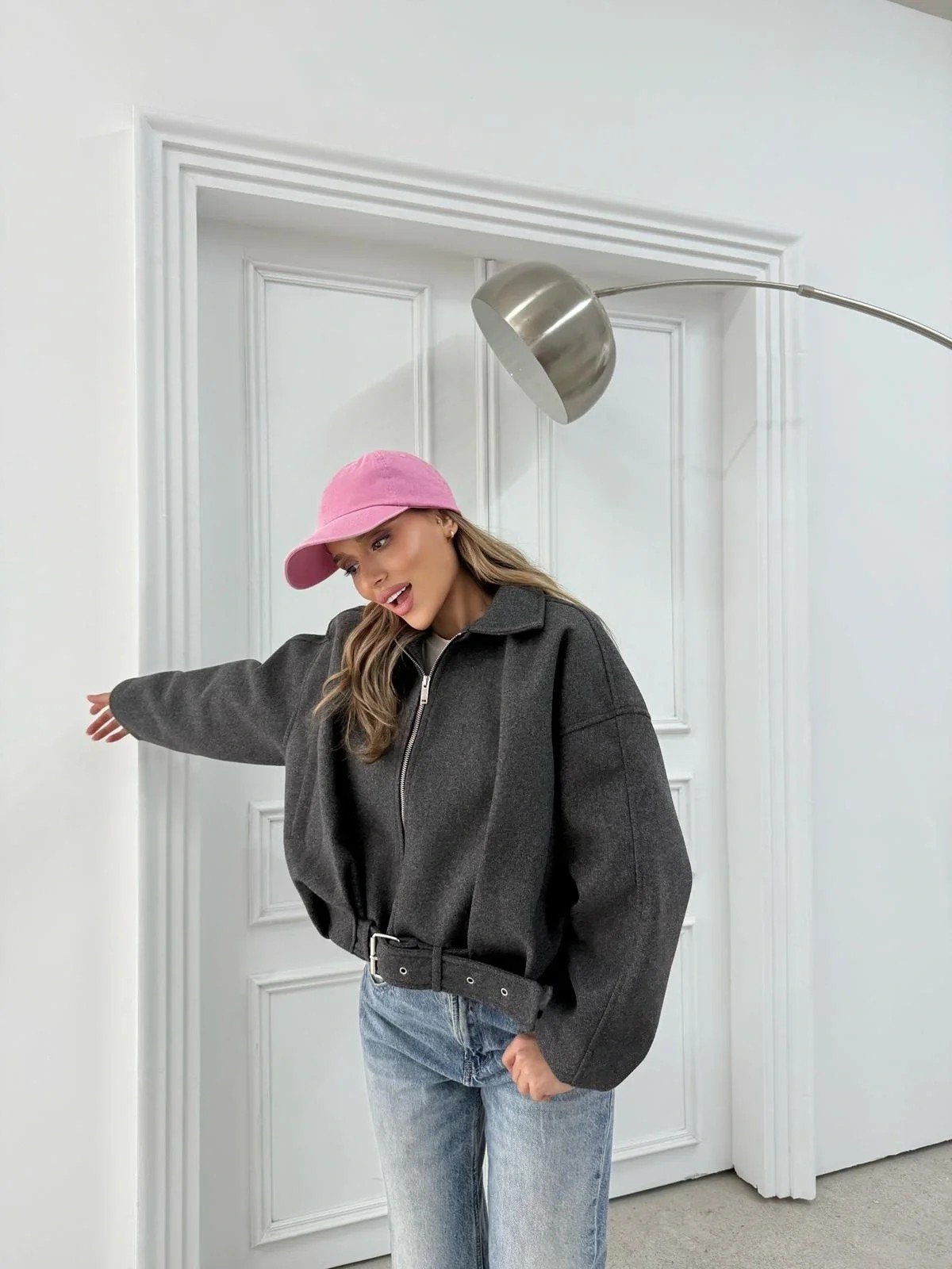 KEMER DETAY YAKALI İÇ ASTARLI KAŞE KABAN ANTRASİT 2076