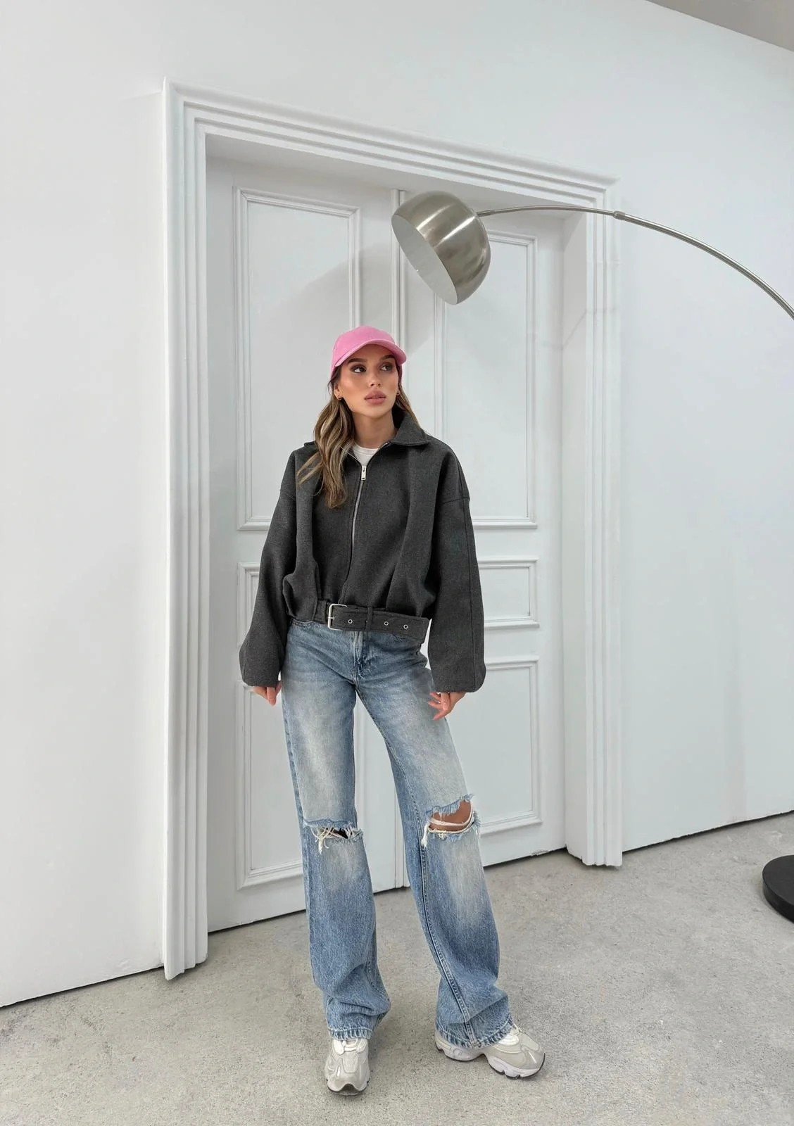 KEMER DETAY YAKALI İÇ ASTARLI KAŞE KABAN ANTRASİT 2076