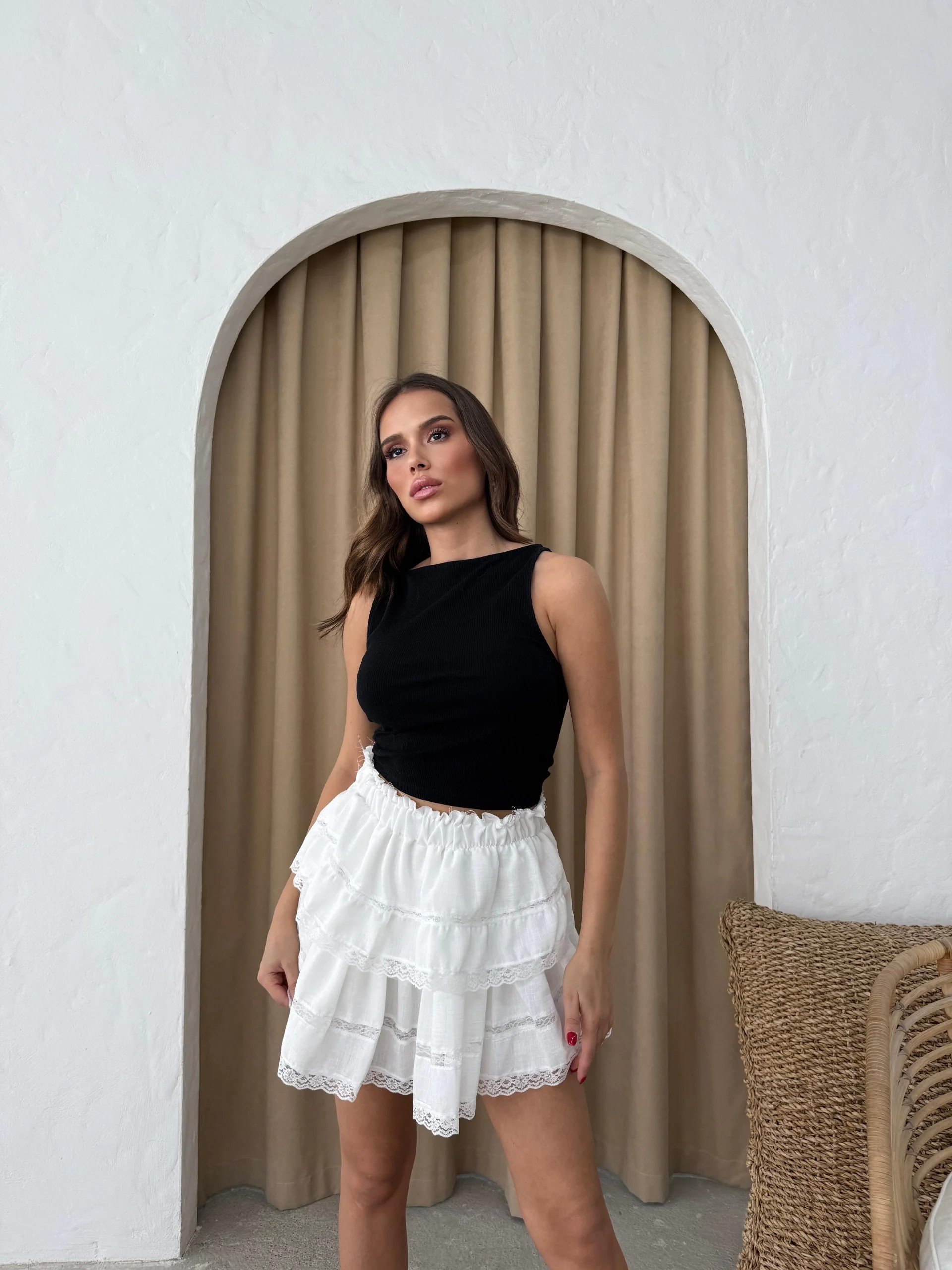 KETEN DANTEL DETAY ETEK BEYAZ