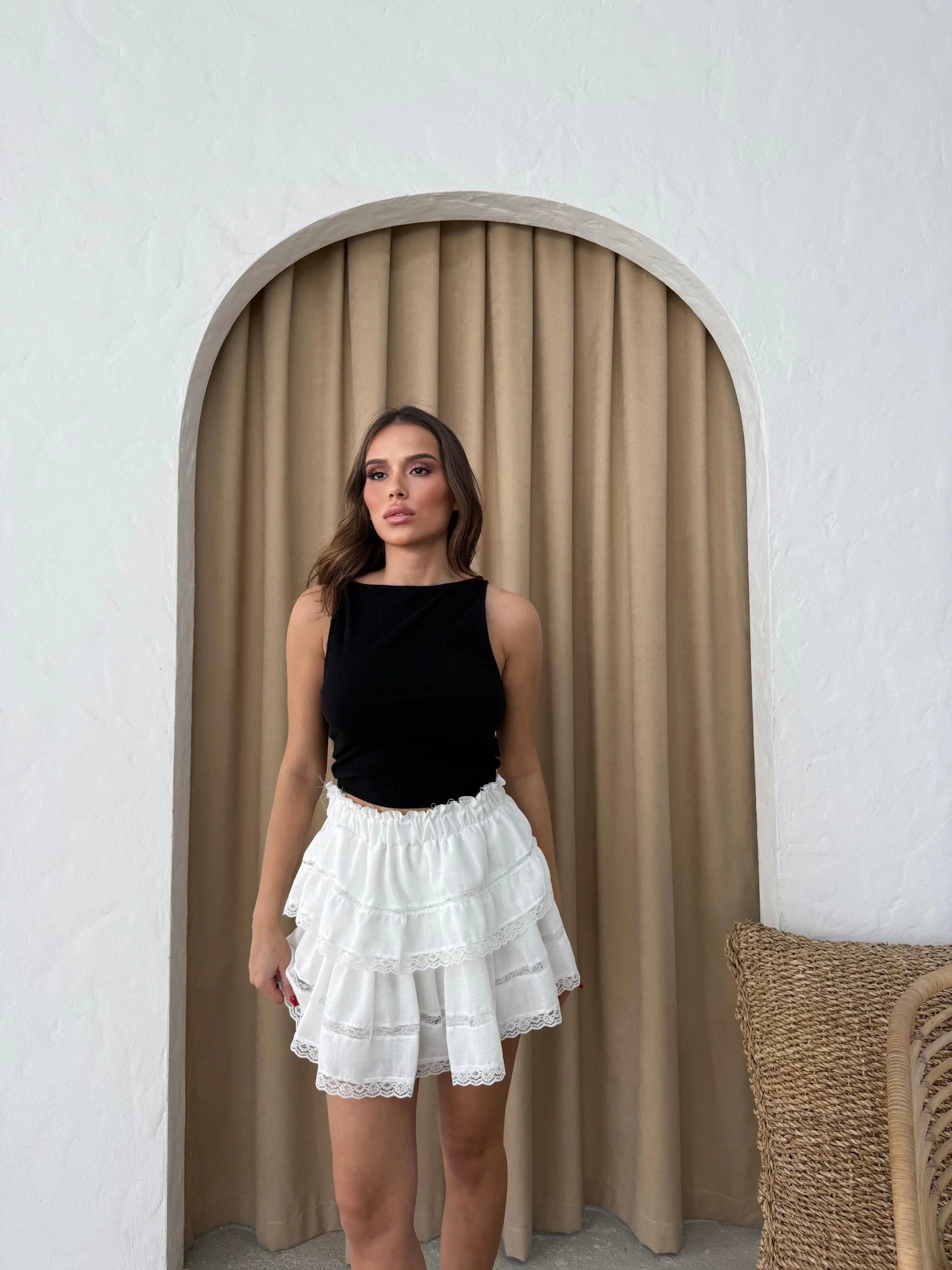 KETEN DANTEL DETAY ETEK BEYAZ