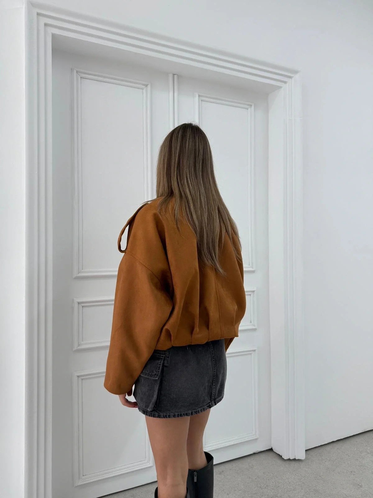 OMUZ APOLETLİ SÜET İÇ ASTARLI BOMBER CEKET TABA 3151