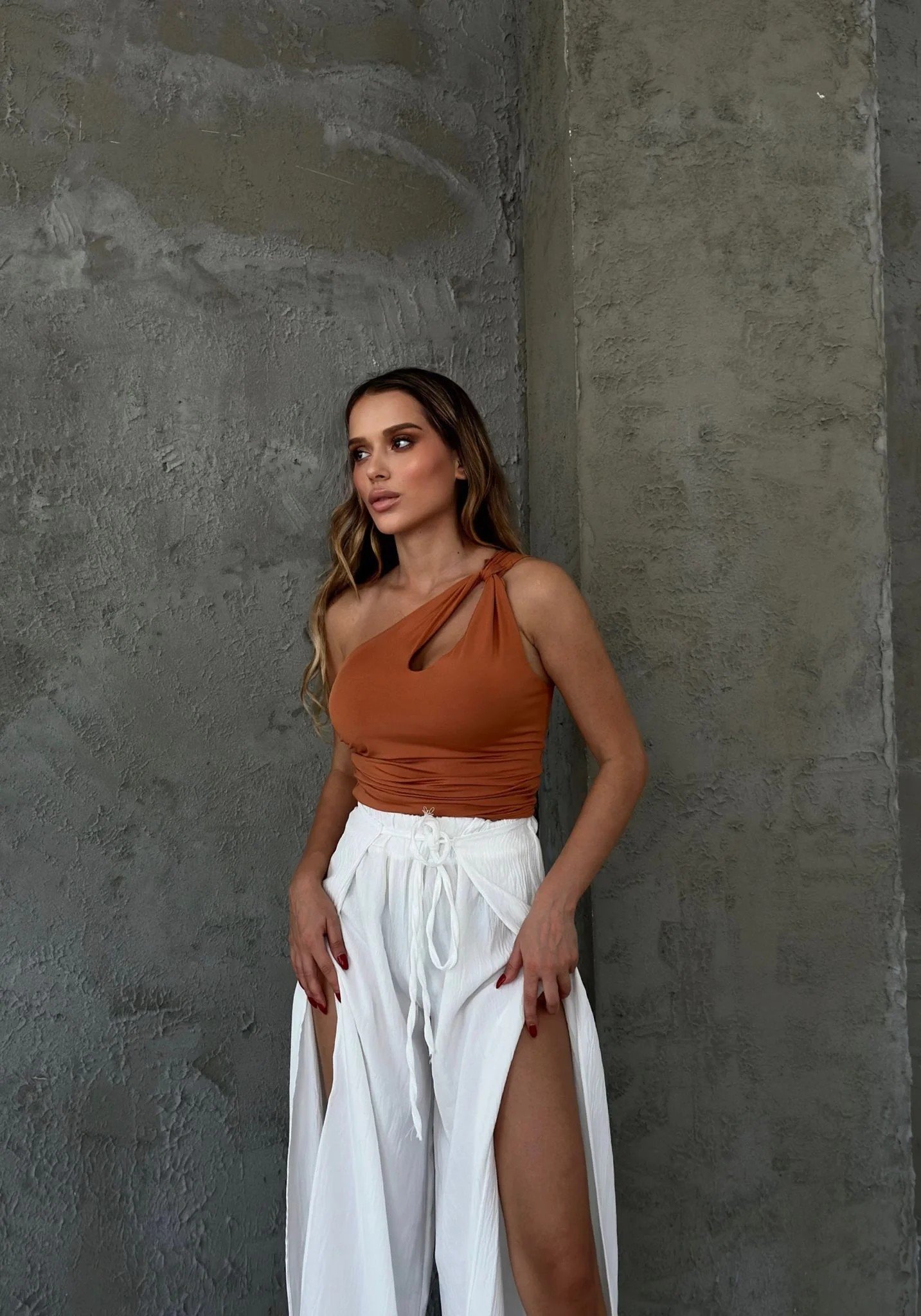 OMUZ PENCERE DETAY SANDY BLUZ TURUNCU