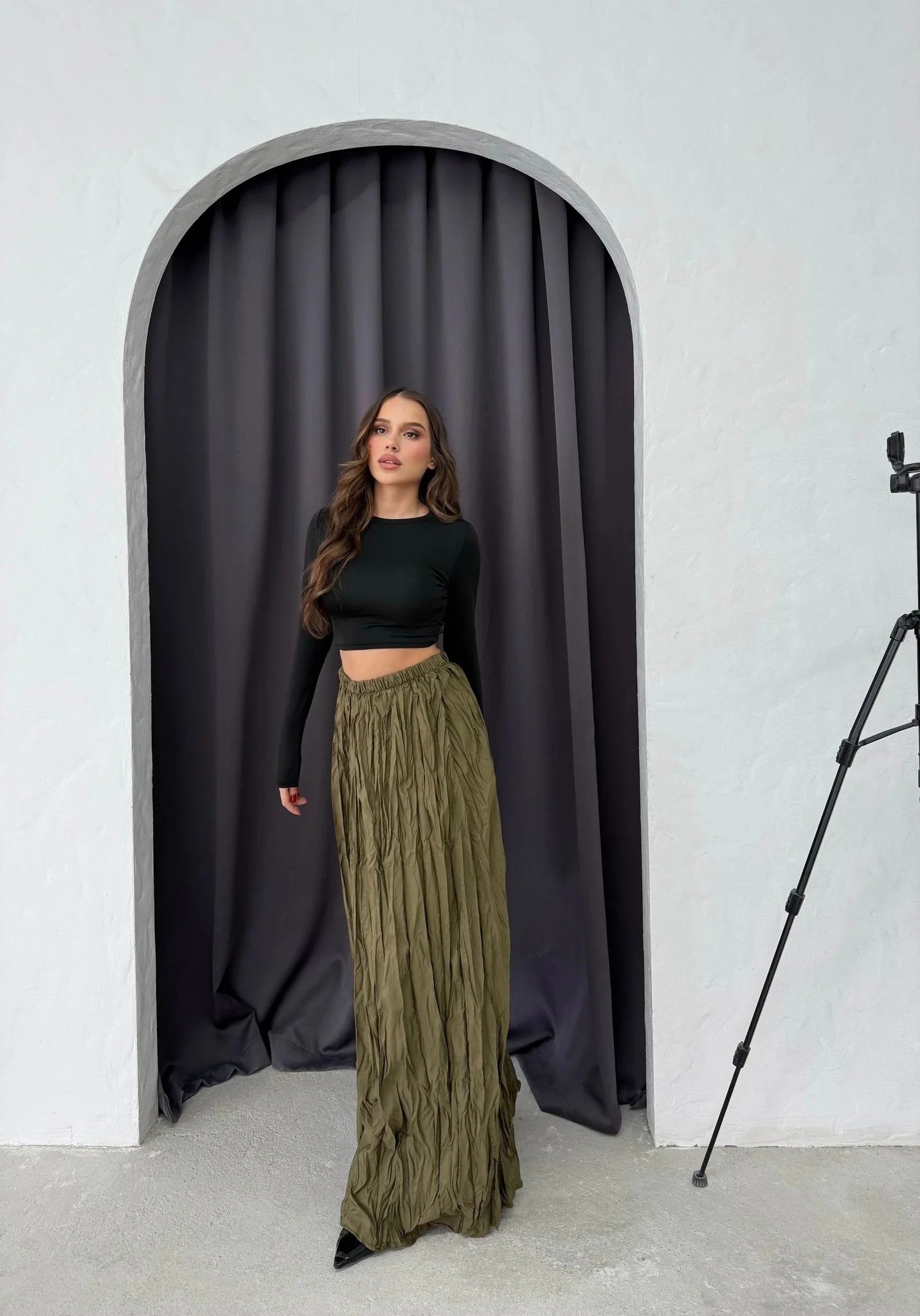 PİLİSELİ UZUN KRAŞ ETEK HAKİ