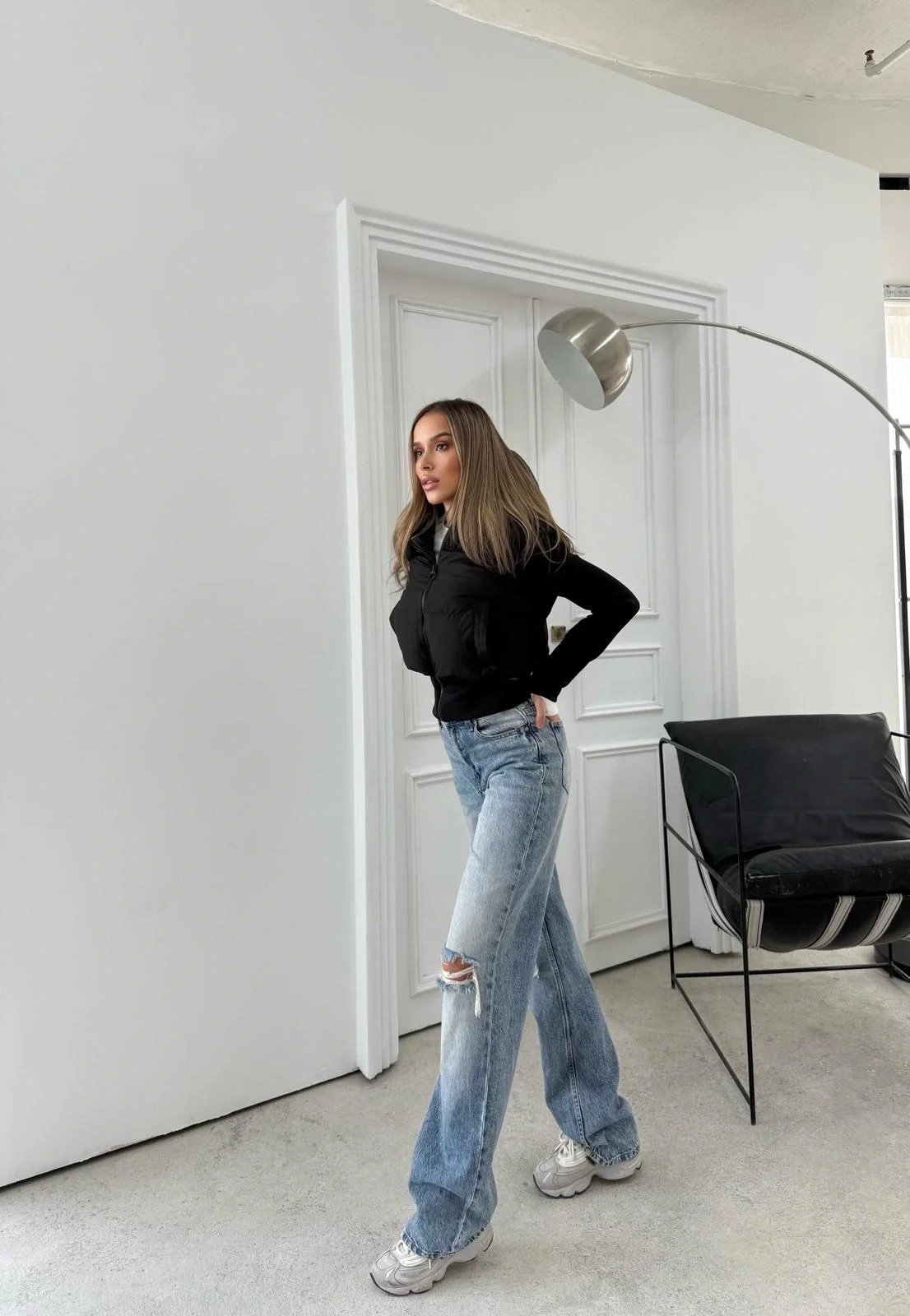 ŞİŞME KAPİŞONLU CROP MONT SİYAH