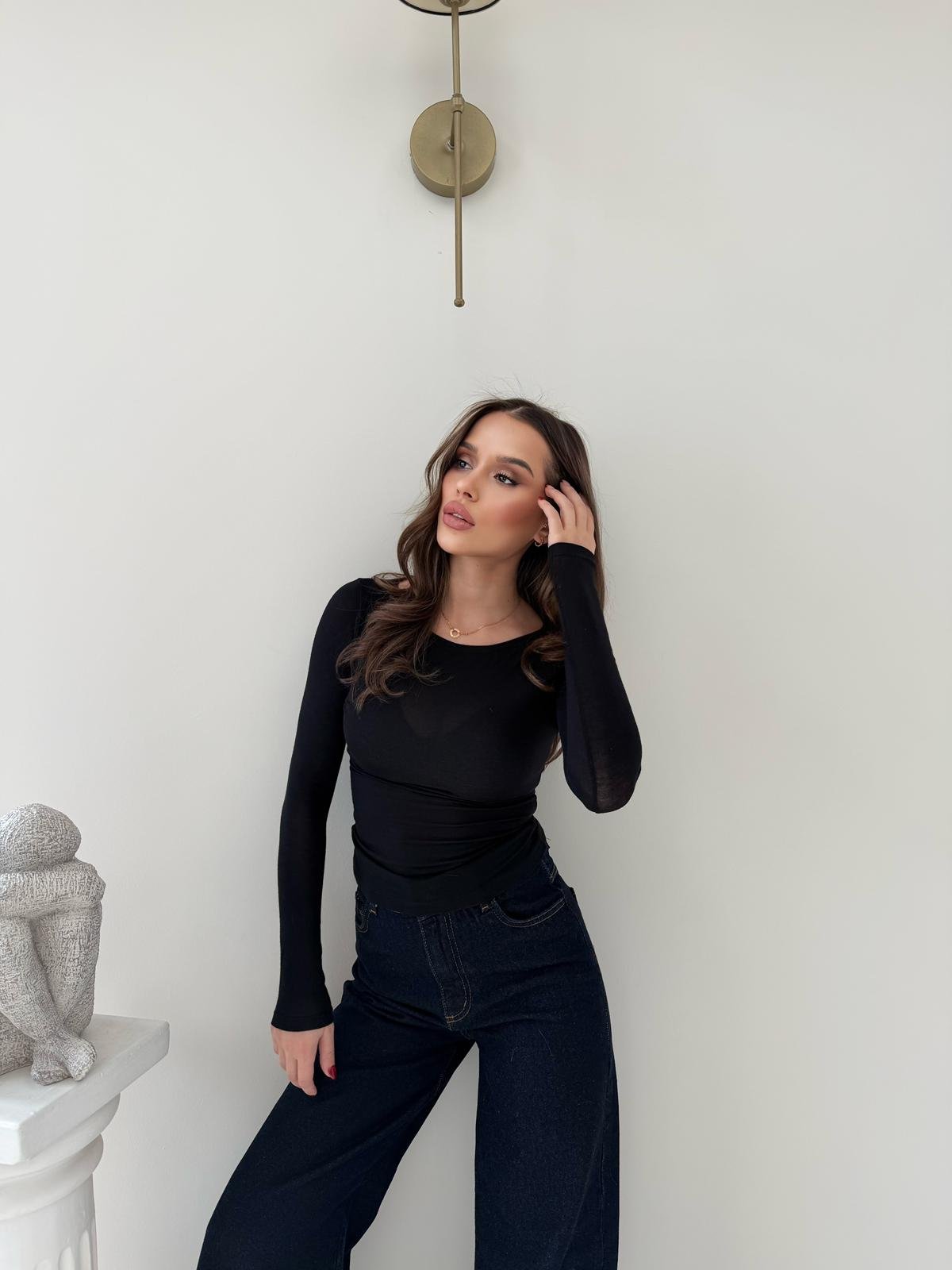 TRANSPARAN MODAL BASİC BLUZ SİYAH