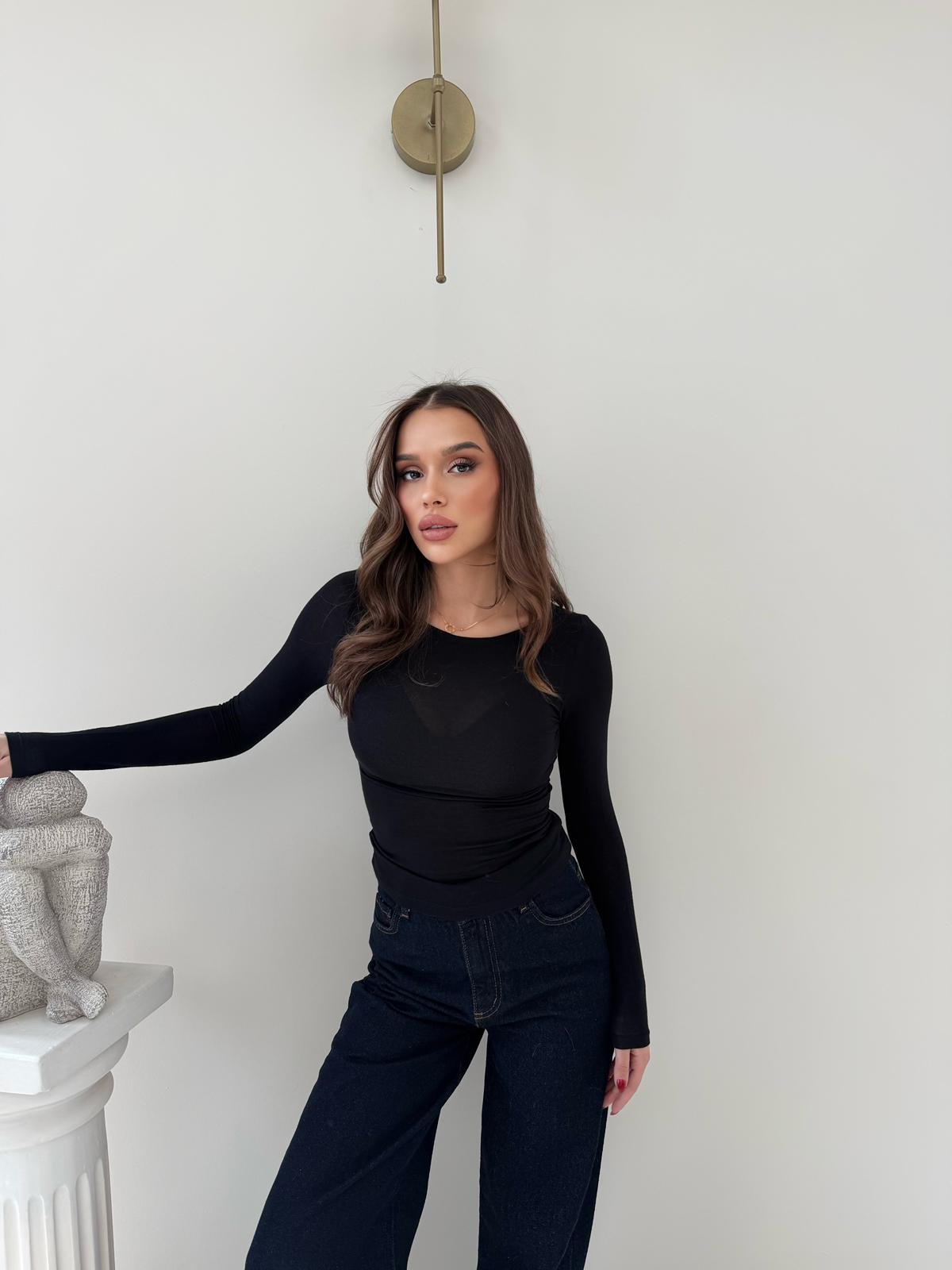 TRANSPARAN MODAL BASİC BLUZ SİYAH