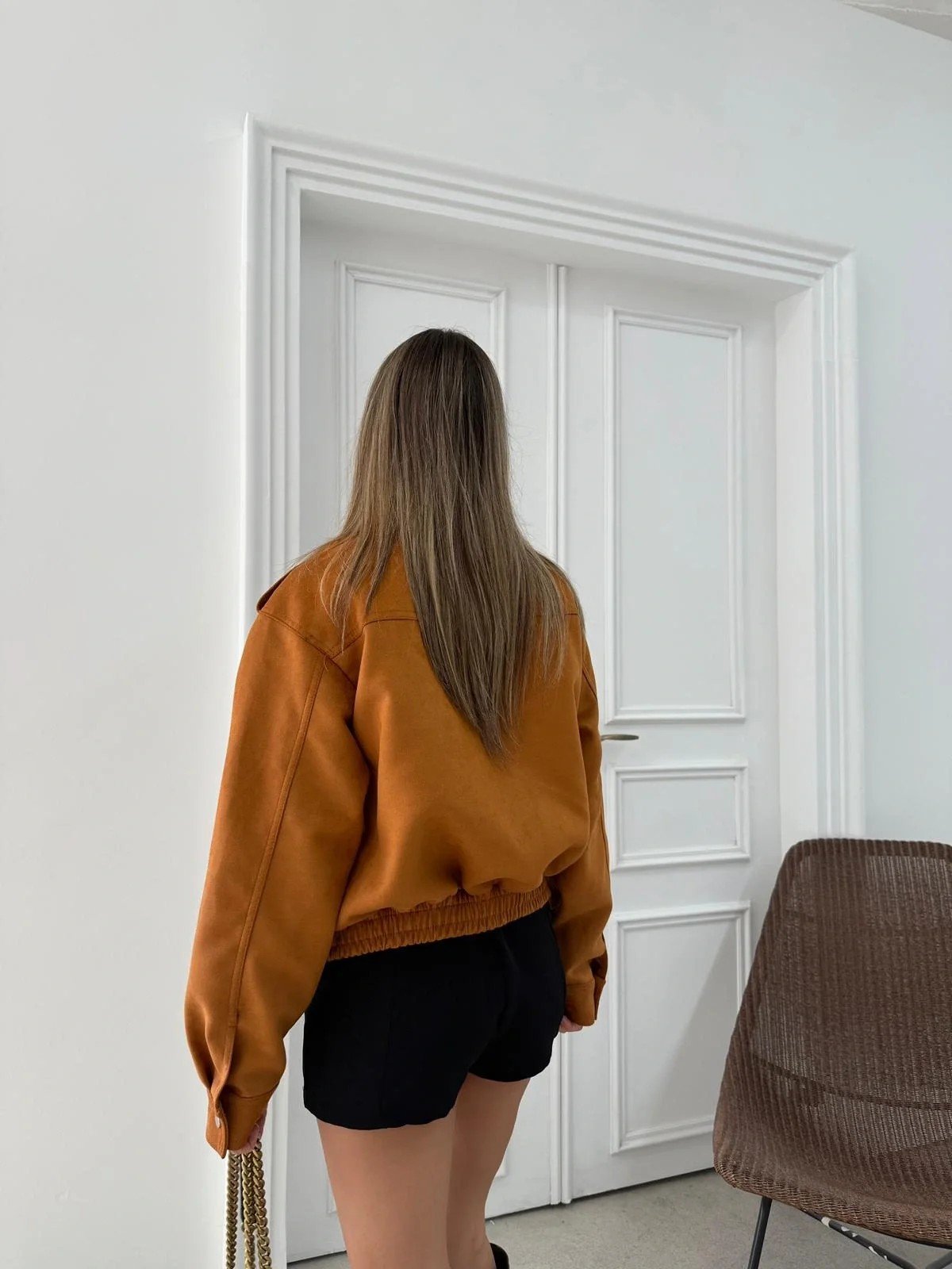 YAKA KEMER DETAY ÇIT ÇITLI İÇ ASTARLI SÜET MONT TABA 3157