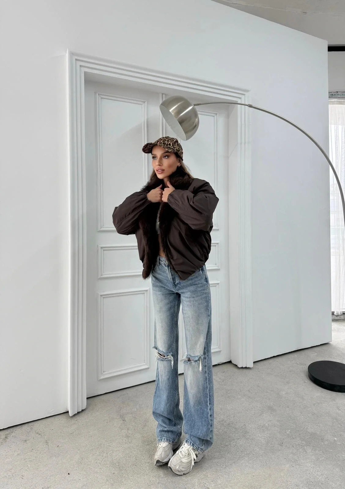 YAKA KÜRK DETAY İÇ ASTARLI ŞİŞME MONT KAHVE 1132