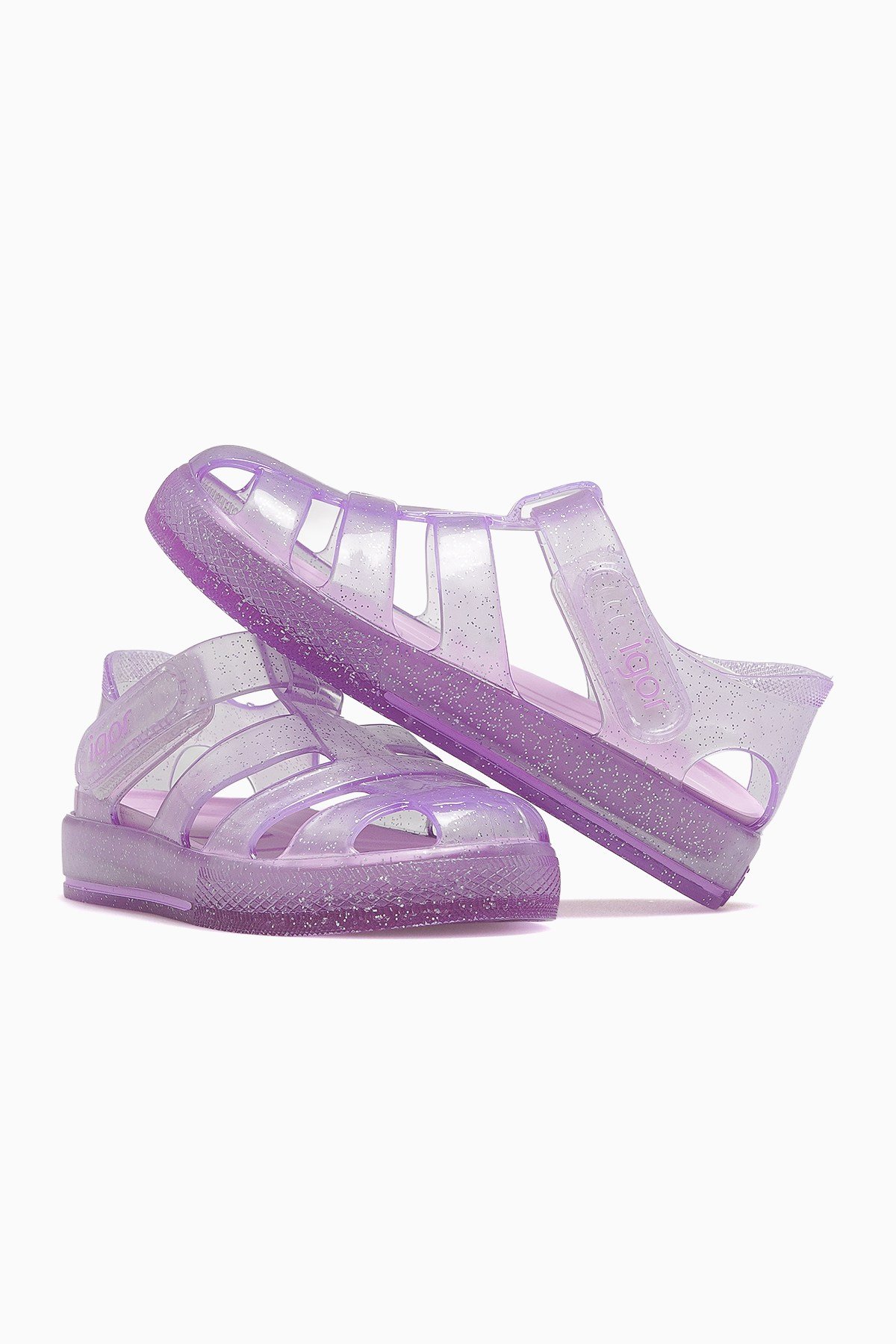 İgor Star Glıtter Kaydırmaz Taban Çocuk Sandalet (21-30) KS10265-STAR GLITER-LİLA