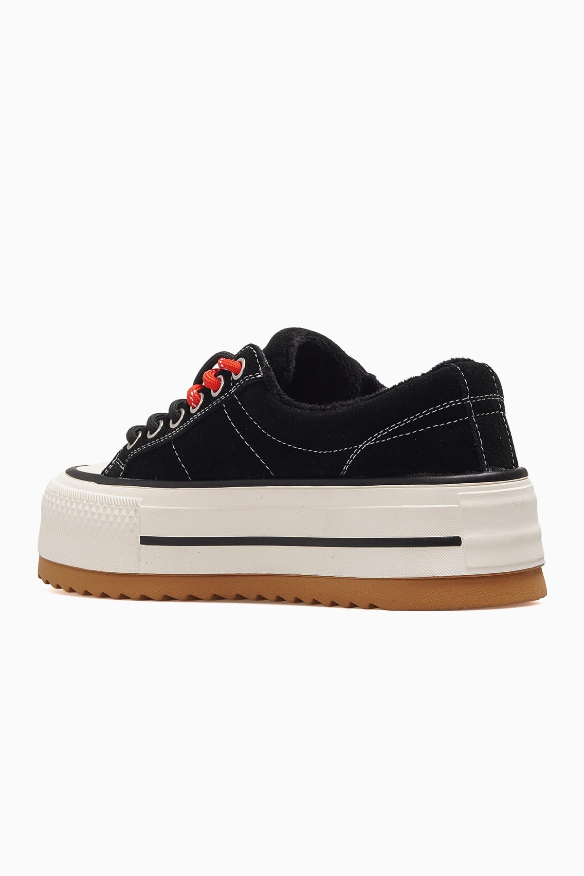 Kadın Bağcık Aksesuarlı Günlük Sneaker Ayakkabı 26K366-1-SİYAH