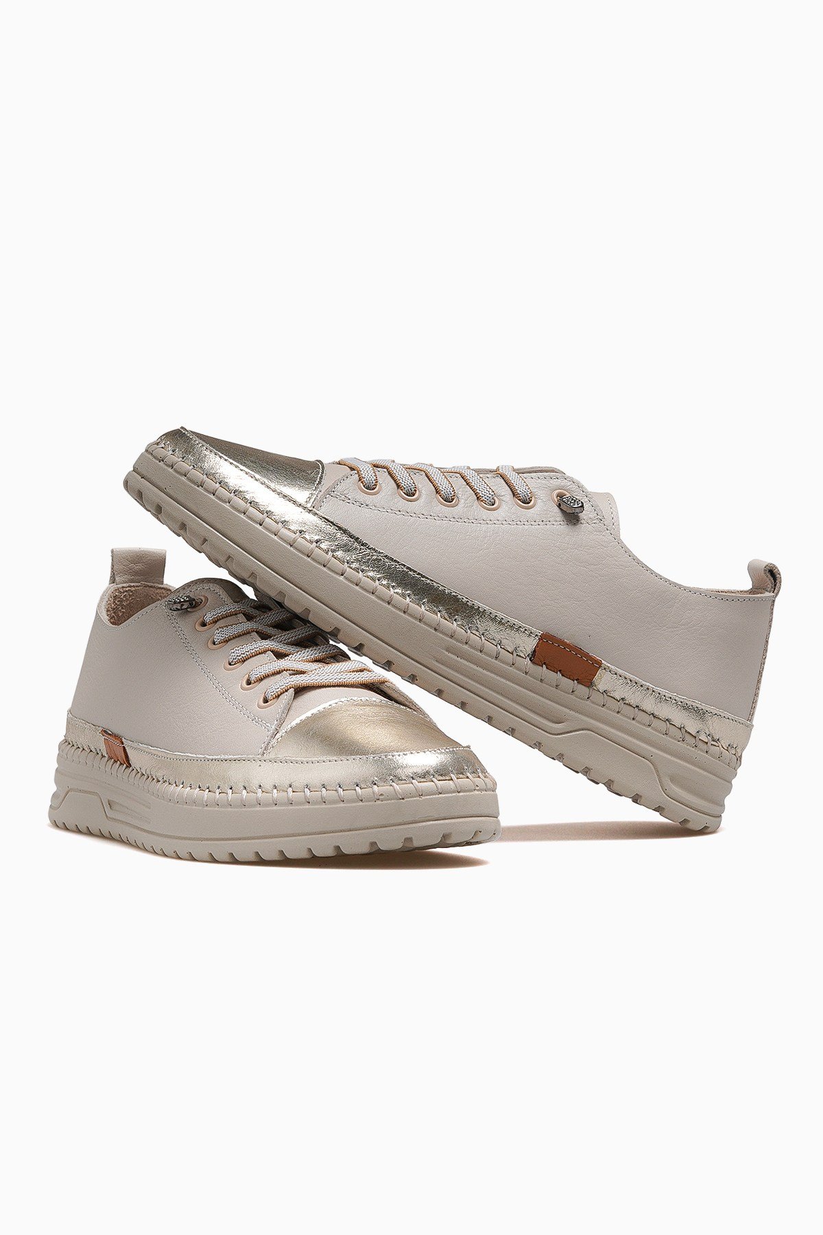 Kadın Deri Deri Sneaker Ayakkabı 26150001Y-BEJ