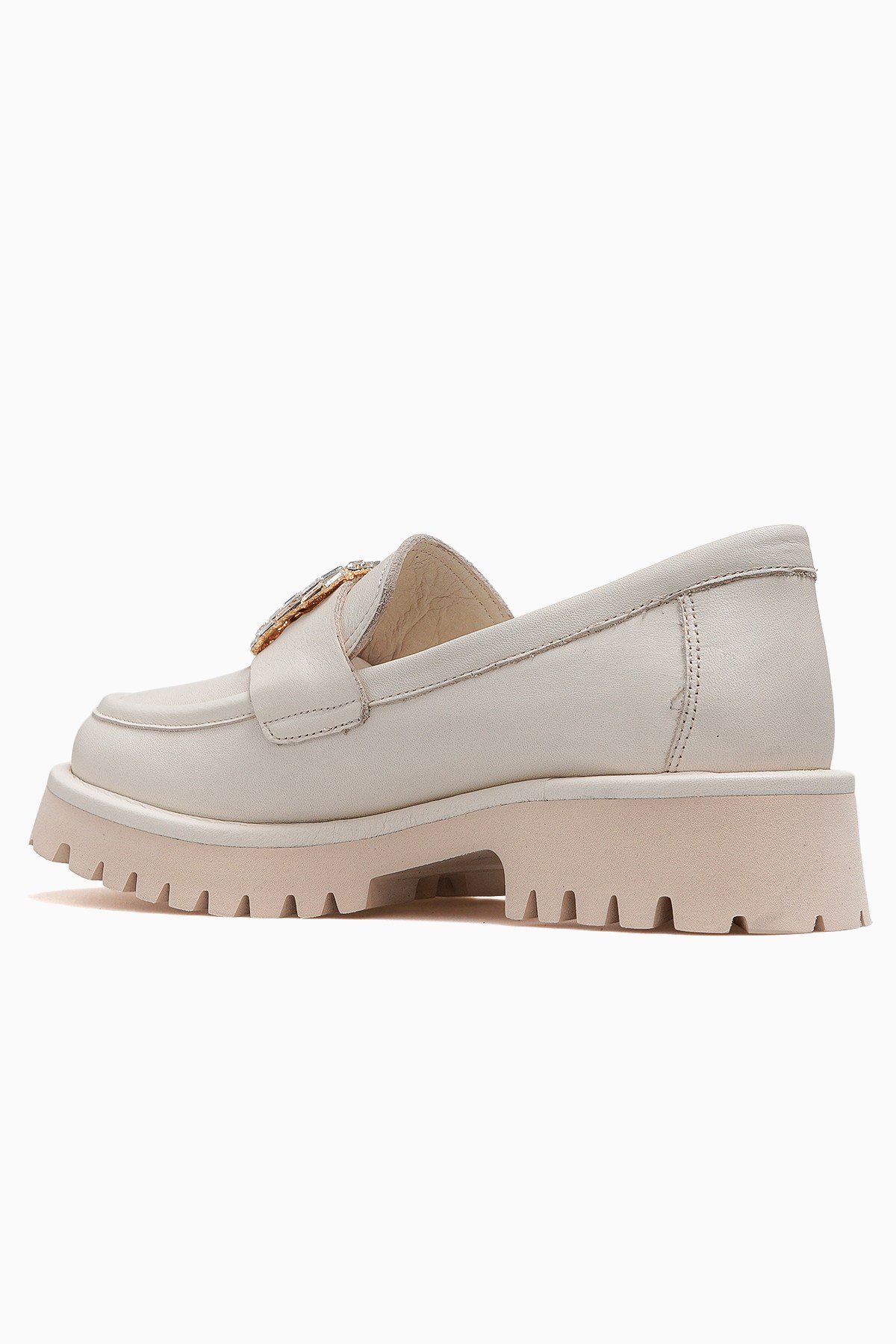 Kadın Deri Günlük Loafer Ayakkabı D26YA-3640-BEJ