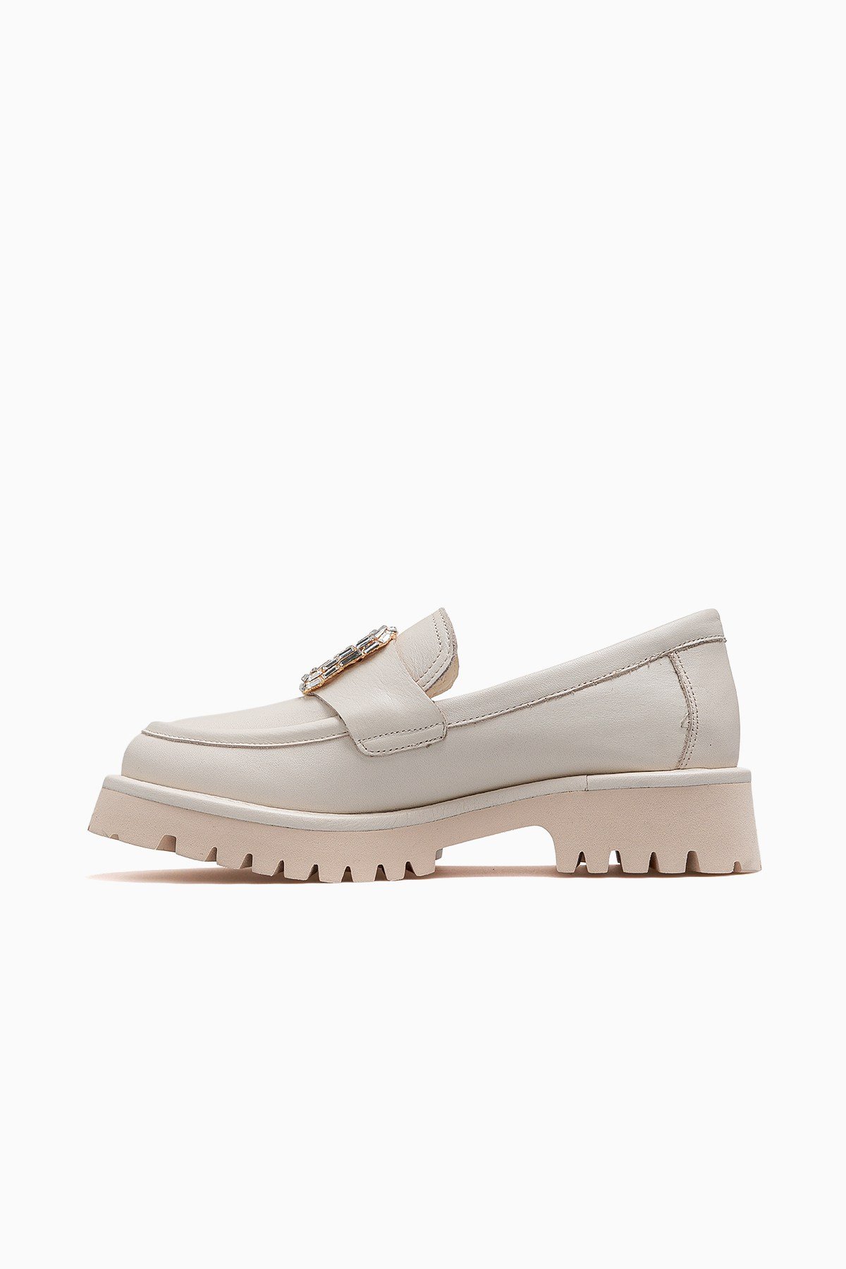 Kadın Deri Günlük Loafer Ayakkabı D26YA-3640-BEJ
