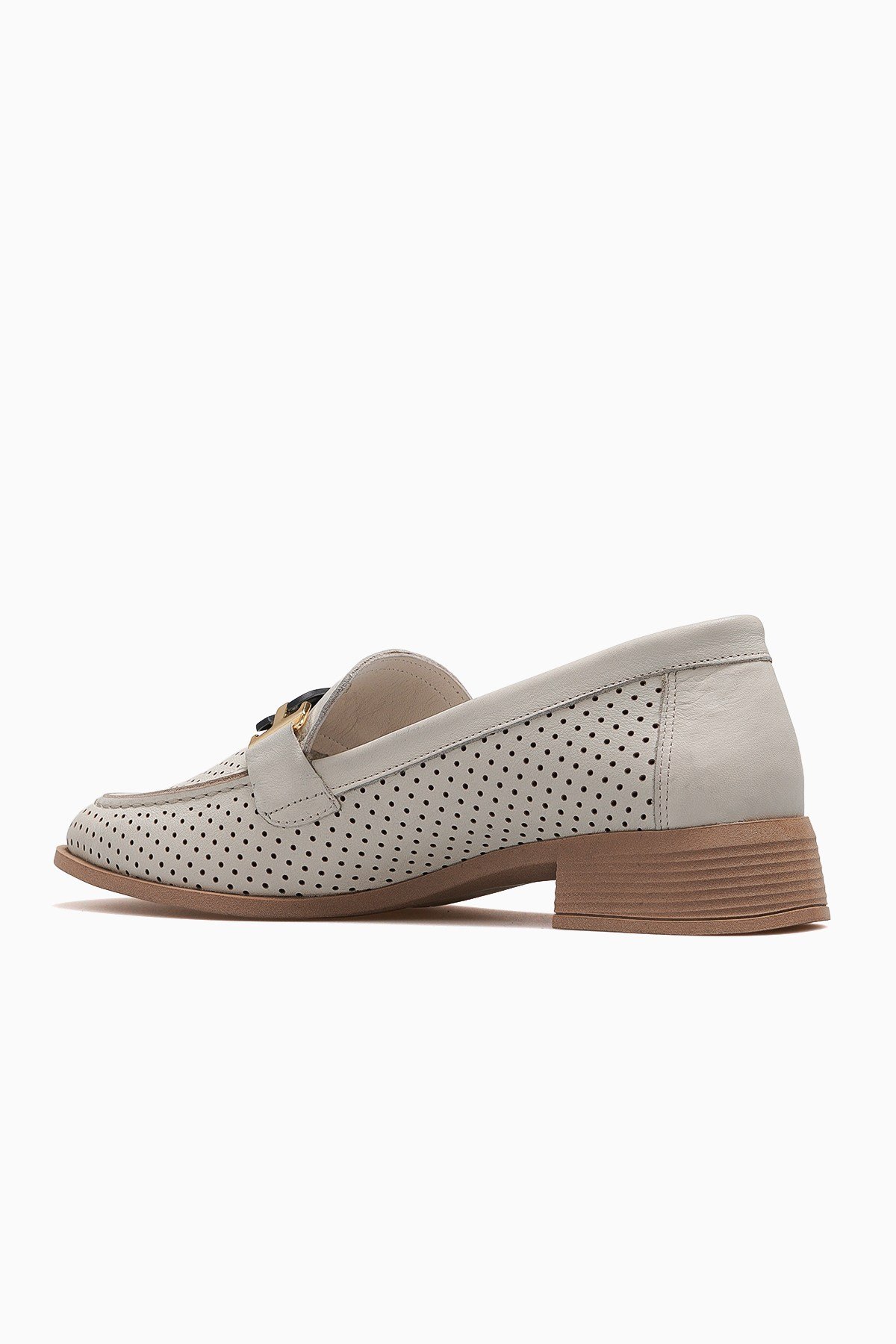 Kadın Deri Günlük Loafer Ayakkabı D26YA-7245-KREM