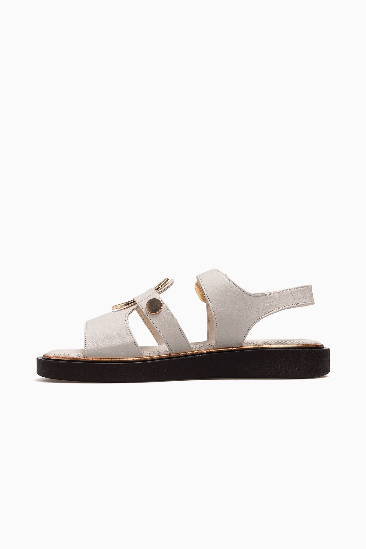 Kadın Deri Günlük Sandalet D26YS-5290-KREM