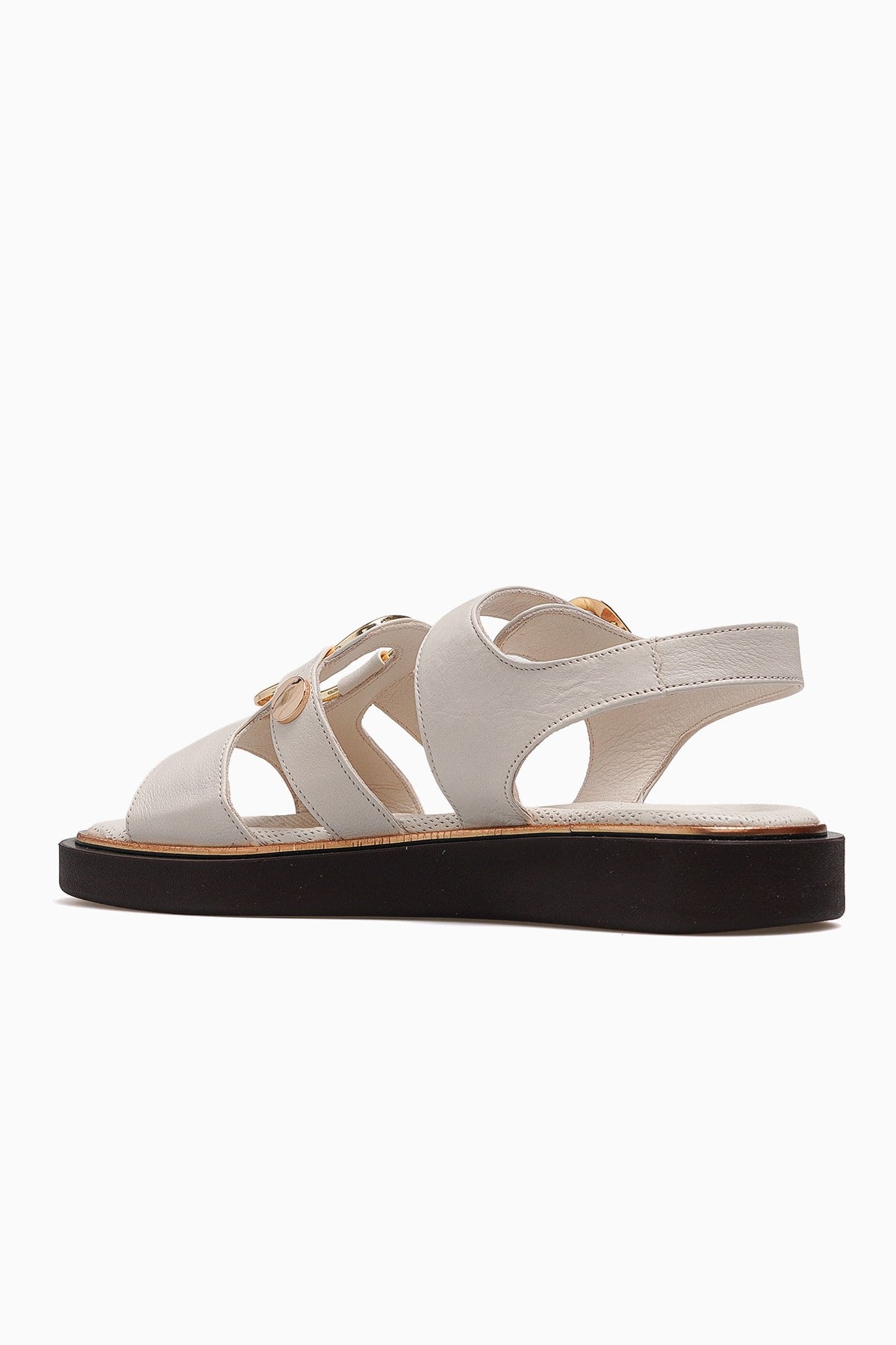 Kadın Deri Günlük Sandalet D26YS-5290-KREM