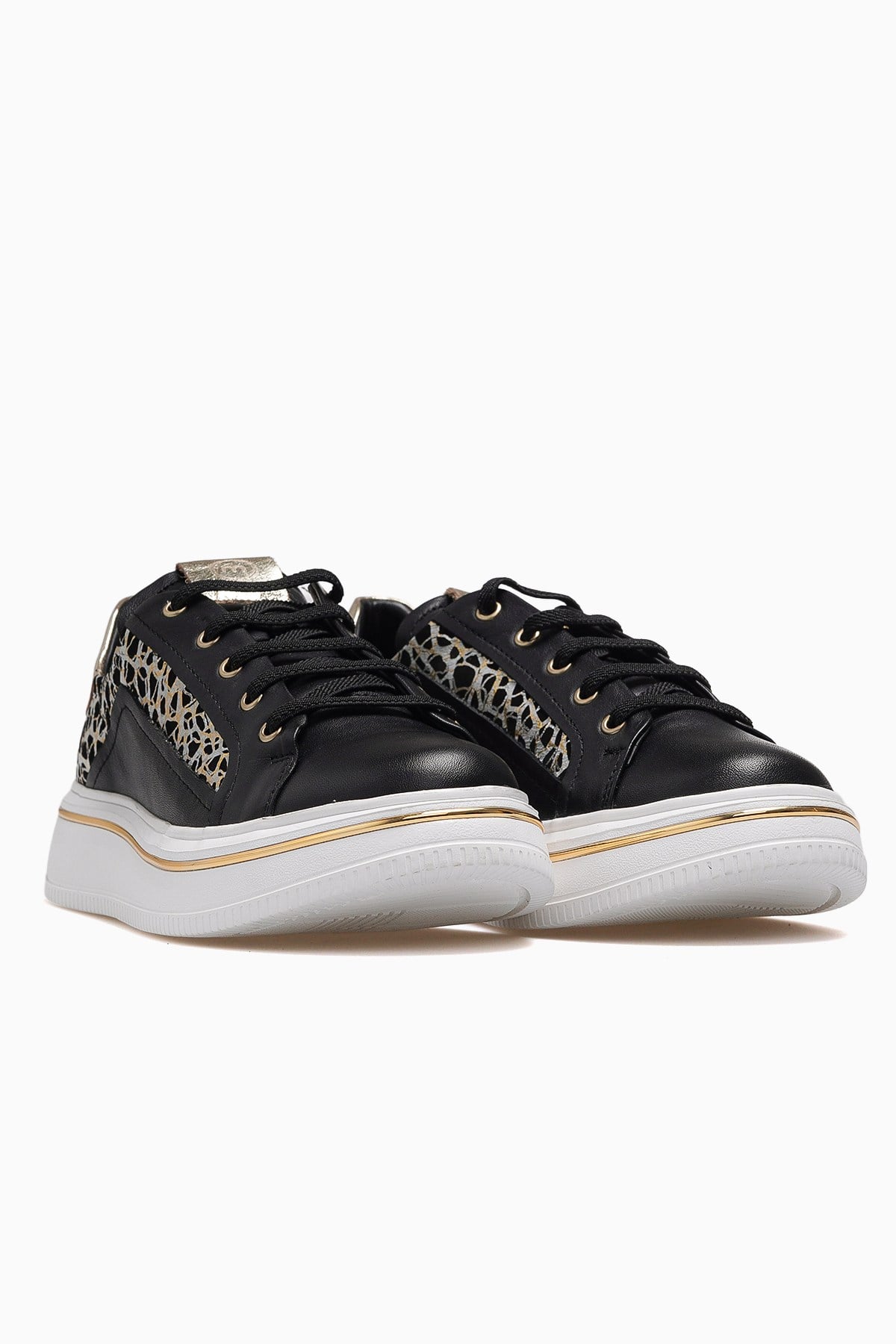 Kadın Deri Günlük Sneaker Ayakkabı D26YA-3885-SİYAH