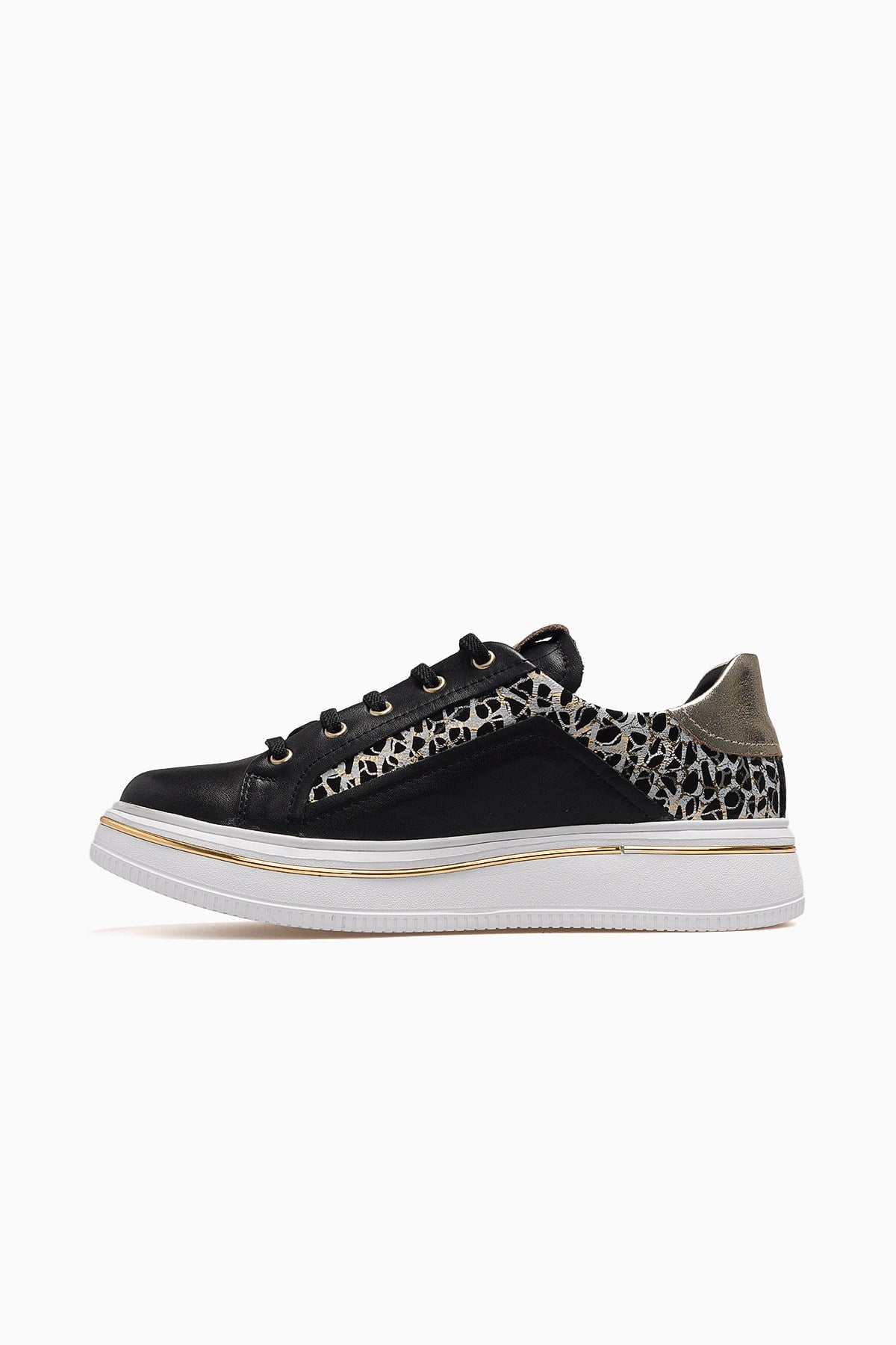 Kadın Deri Günlük Sneaker Ayakkabı D26YA-3885-SİYAH