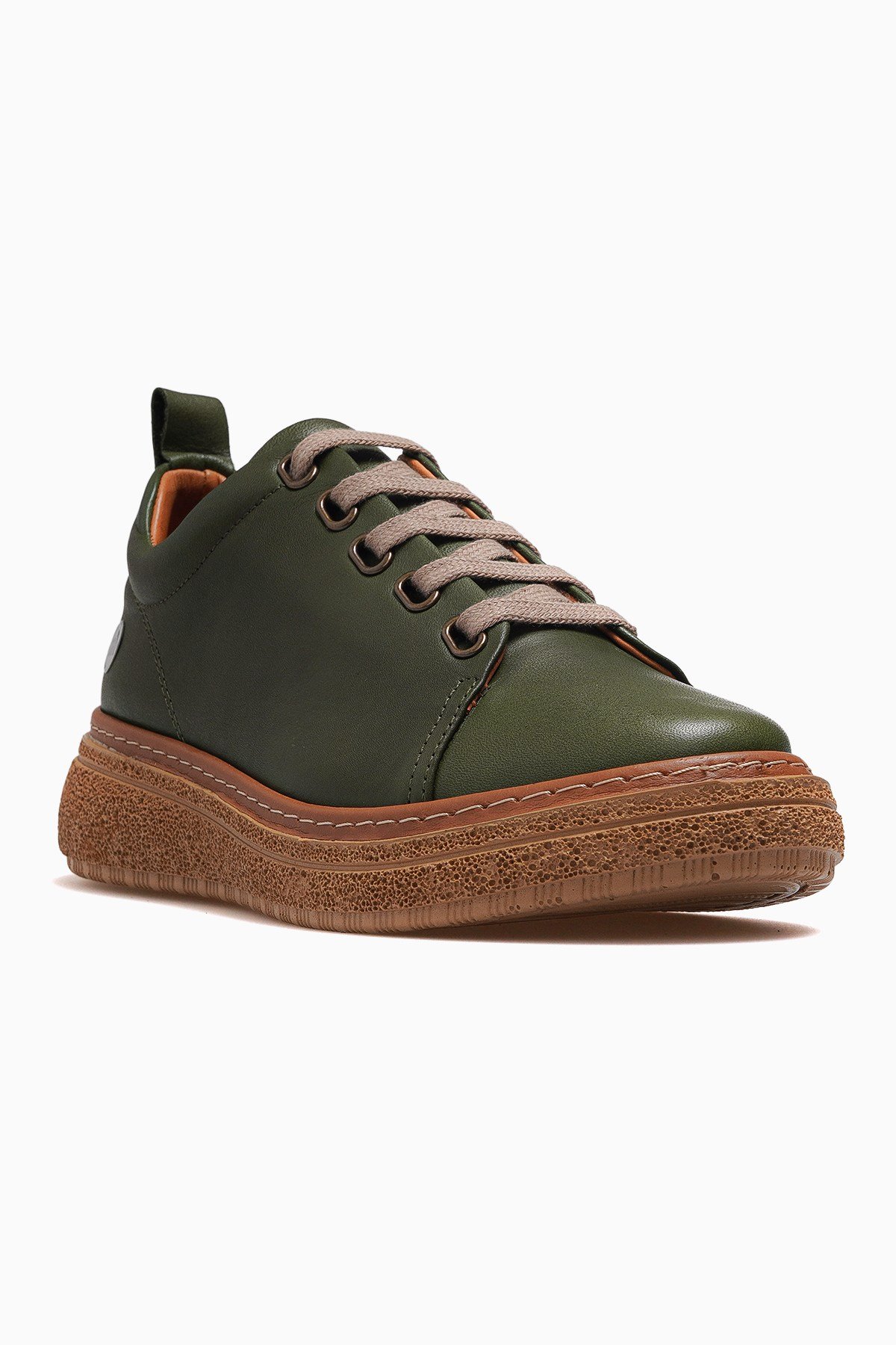 Kadın Deri Günlük Sneaker Ayakkabı D26YA-7750-HAKİ