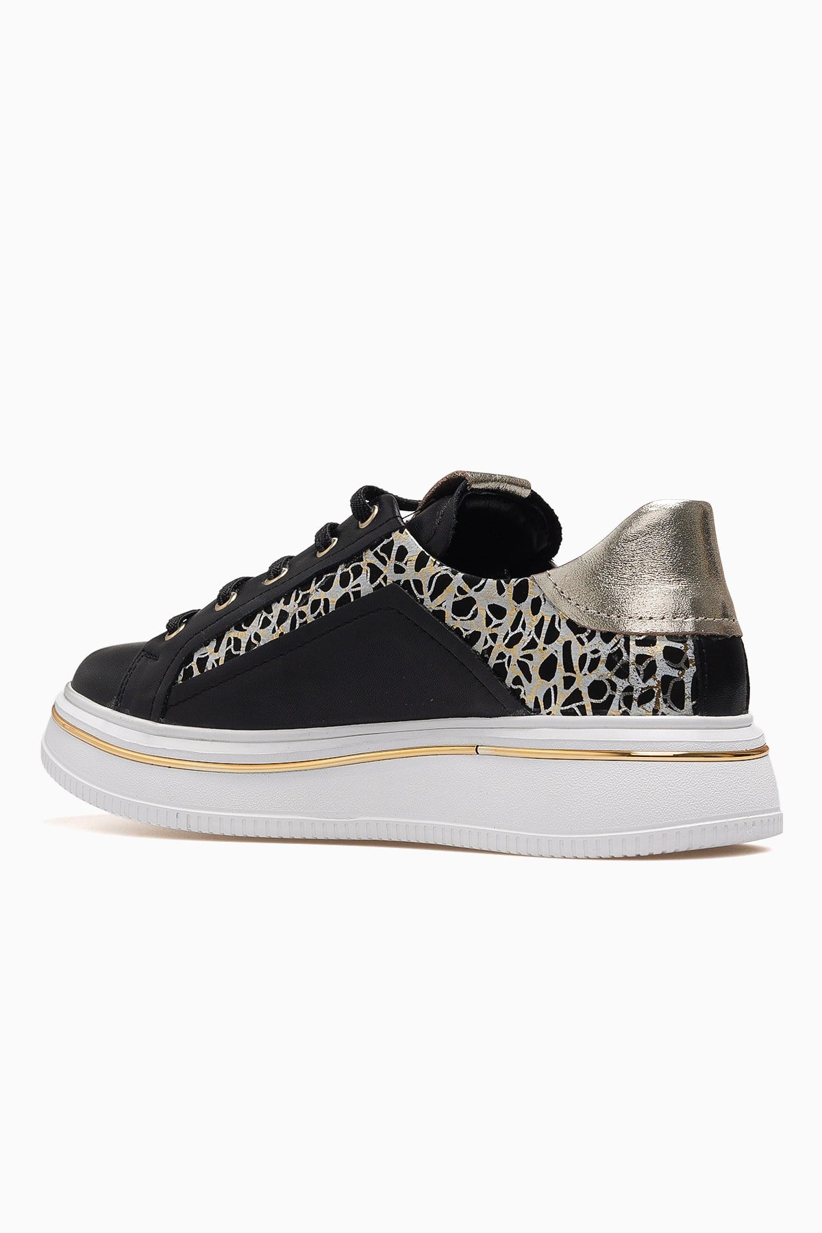 Kadın Deri Günlük Sneaker Ayakkabı D26YA-3885-SİYAH