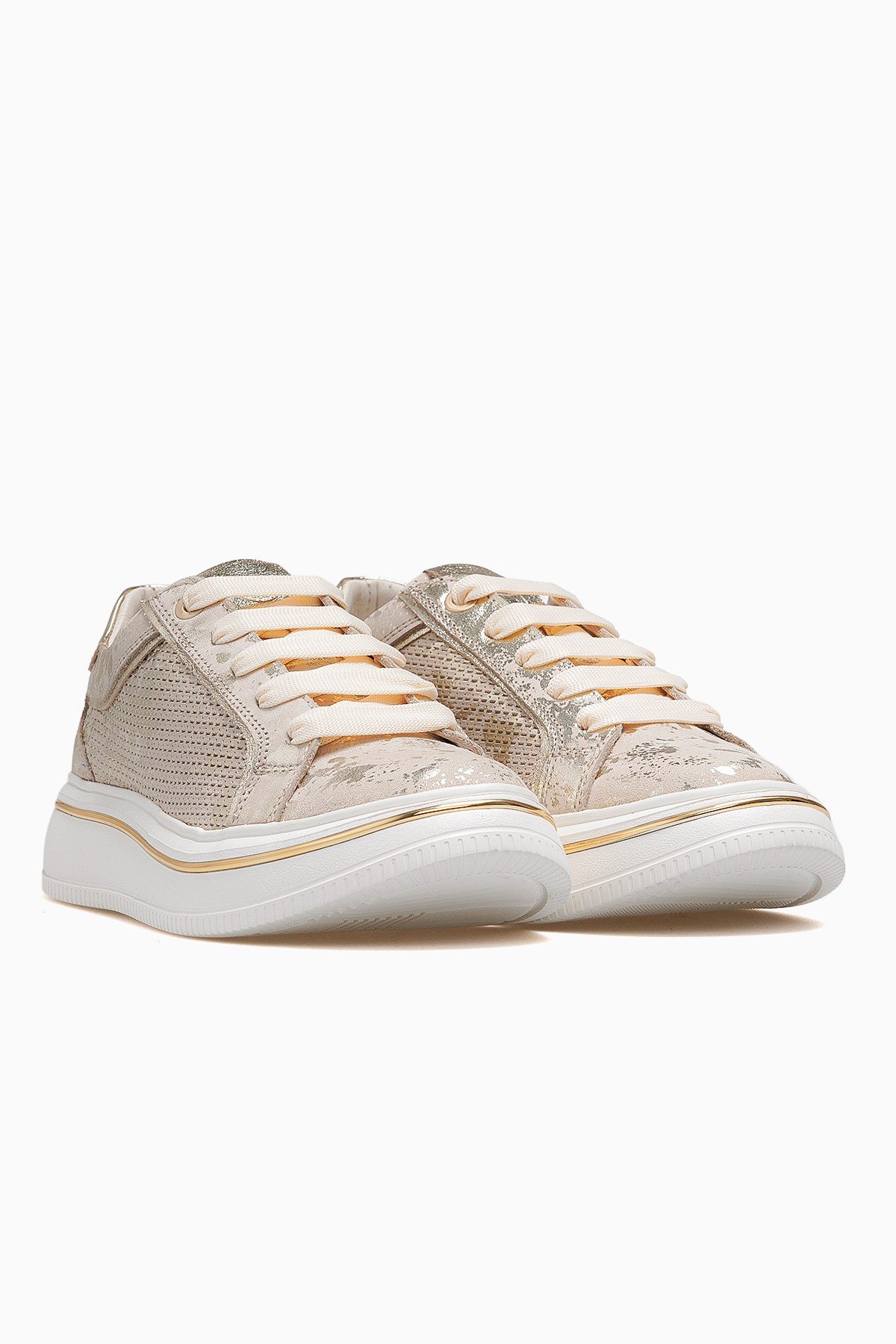 Kadın Deri Günlük Sneaker Ayakkabı D26YA-3890-GOLD