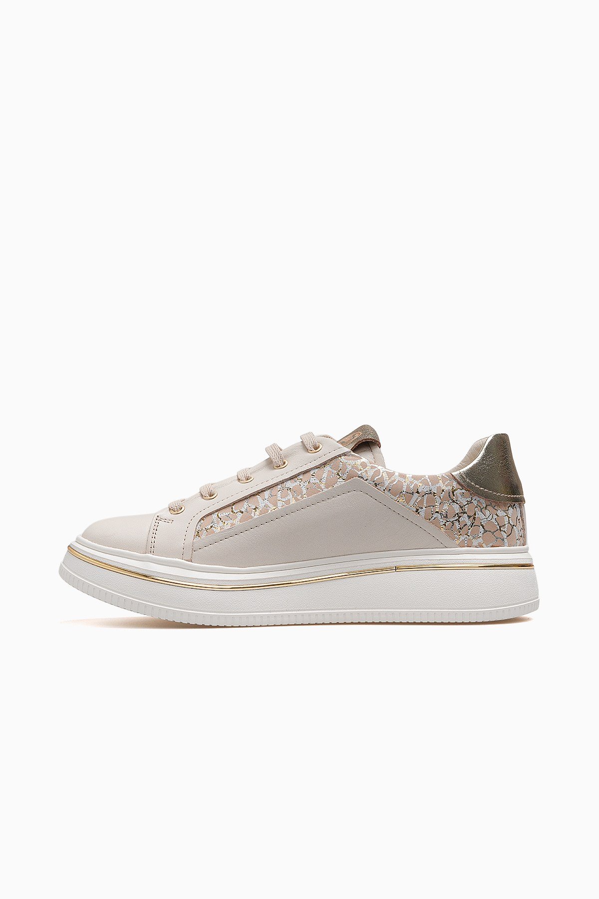 Kadın Deri Günlük Sneaker Ayakkabı D26YA-3885-BEJ