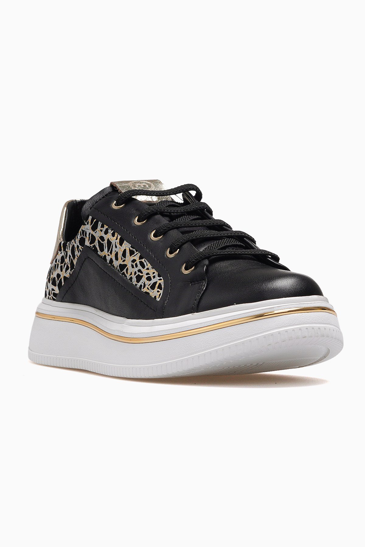 Kadın Deri Günlük Sneaker Ayakkabı D26YA-3885-SİYAH