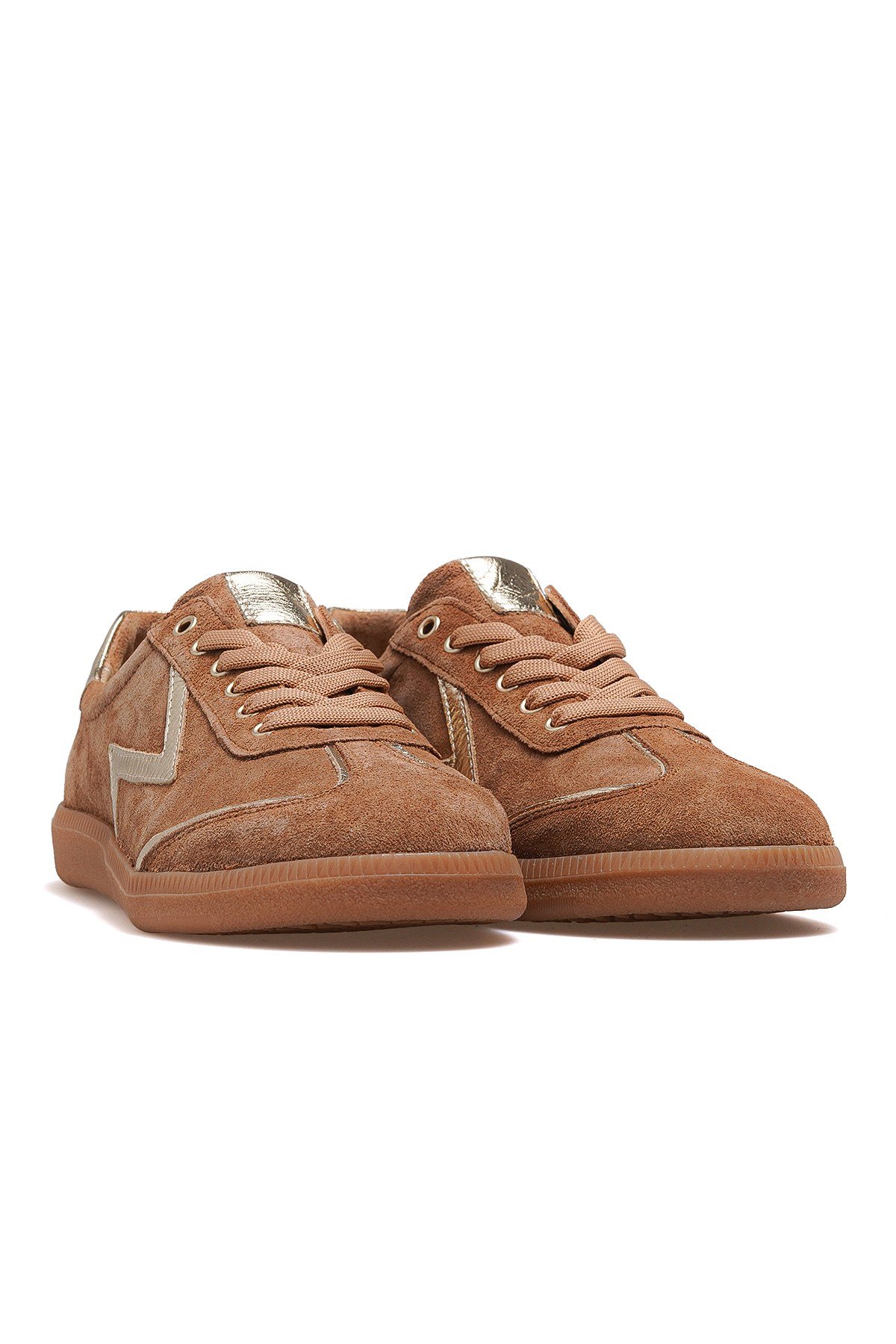 Kadın Deri Sneaker Günlük Ayakkabı 2609902Y-Taba Altın
