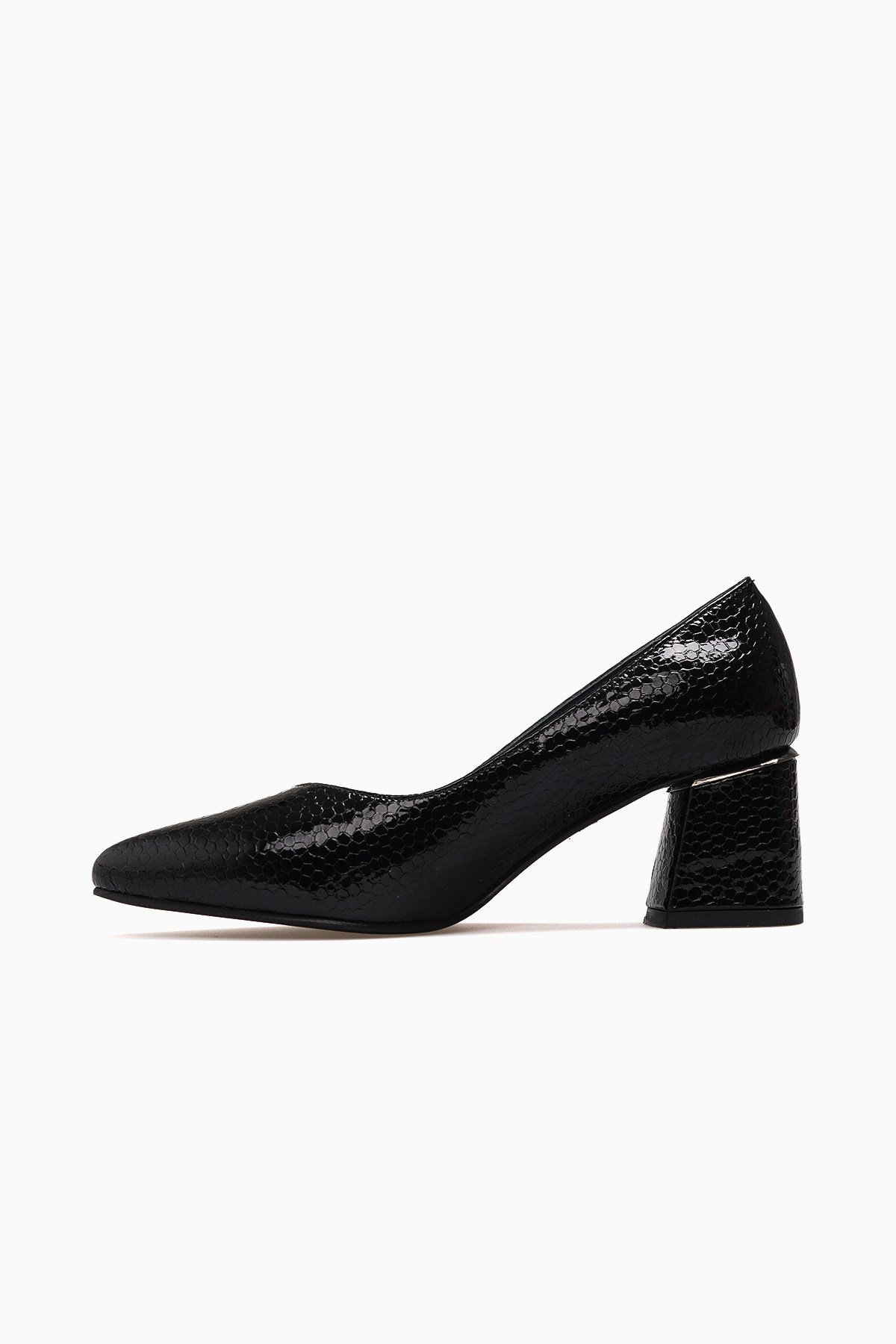 Kadın Deri Topuklu Stiletto Ayakkabı 26461930Y-SİYAH/PETEK