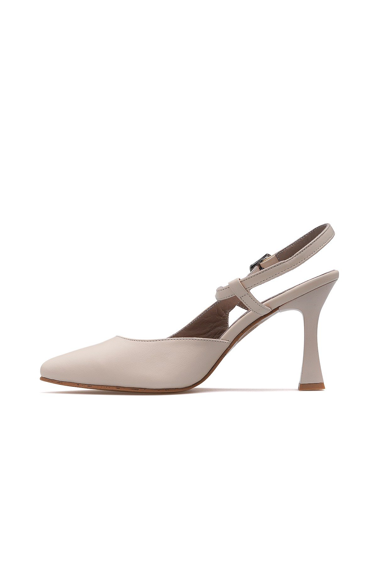 Kadın Deri Topuklu Stiletto Ayakkabı 26461126Y-BEJ
