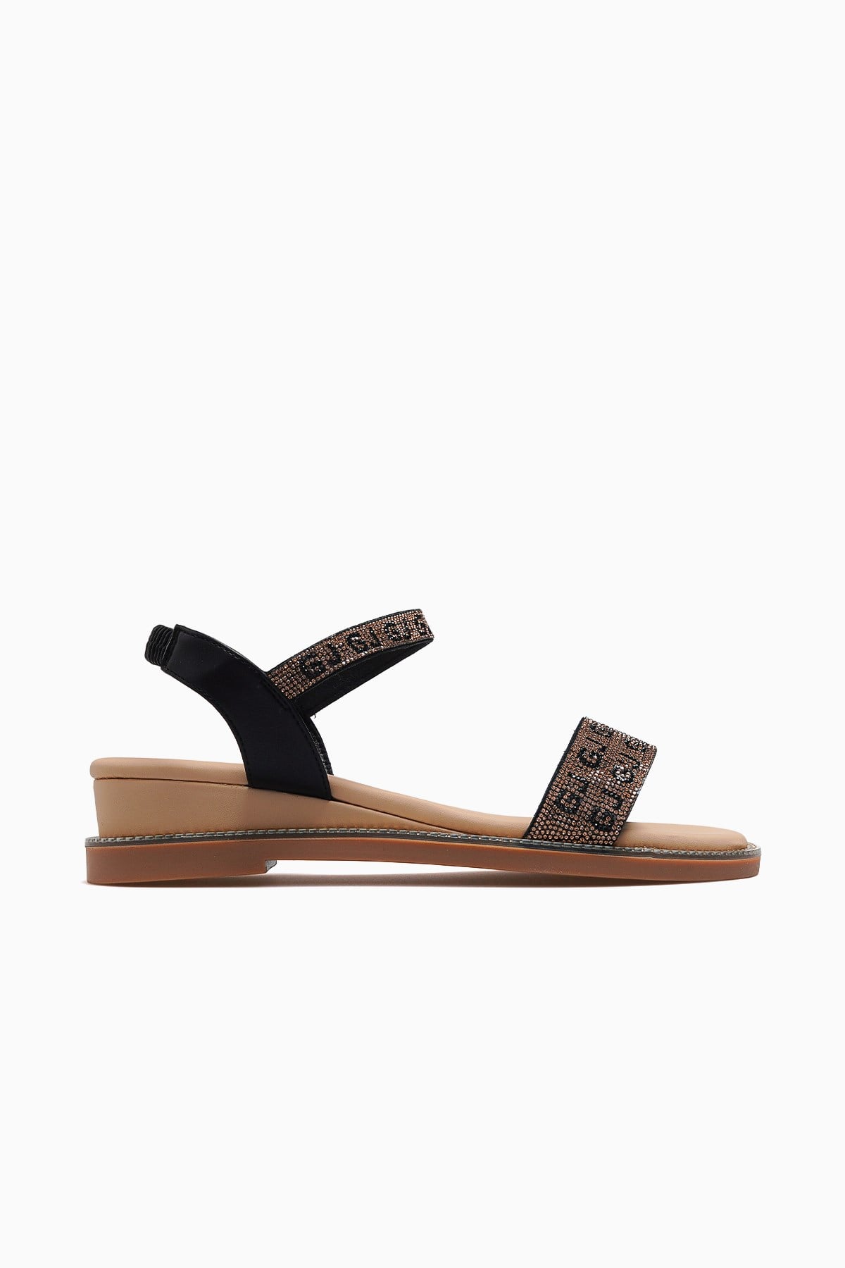 Kadın Dolgu Topuklu Günlük Sandalet 25Y346-3-SİYAH