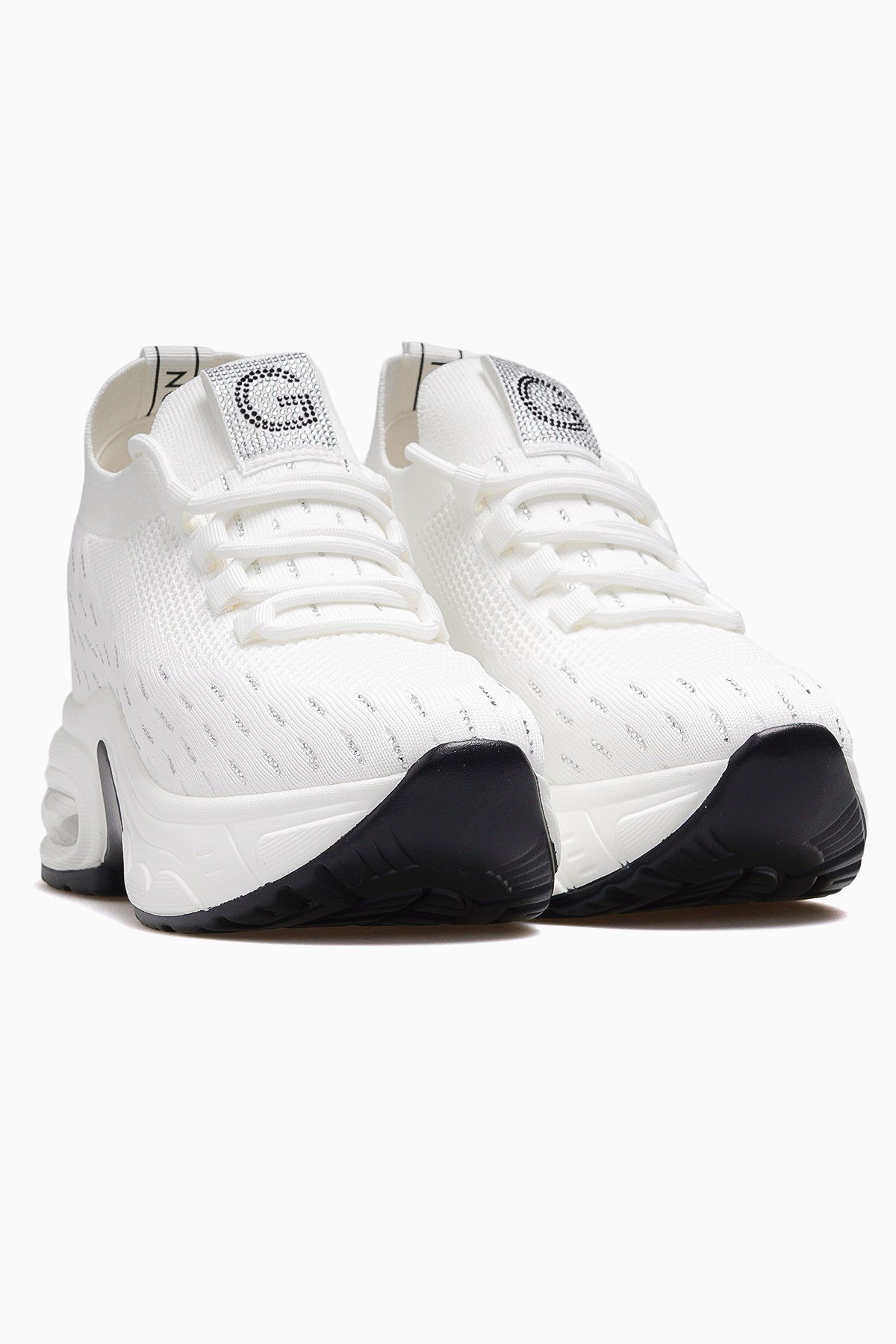 Kadın Gizli Dolgu Topuk Sneaker Ayakkabı 26Y300-8-BEYAZ