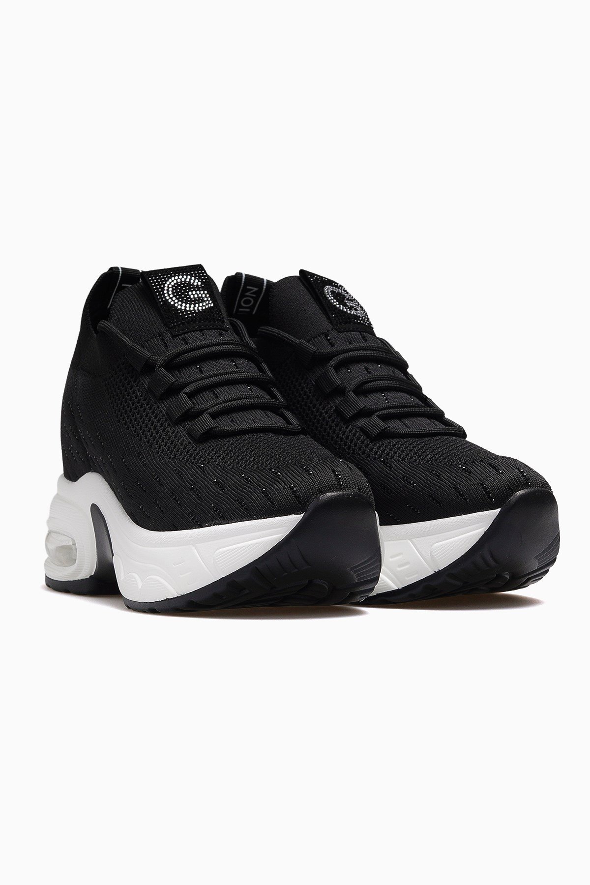 Kadın Gizli Dolgu Topuk Sneaker Ayakkabı 26Y300-8-SİYAH