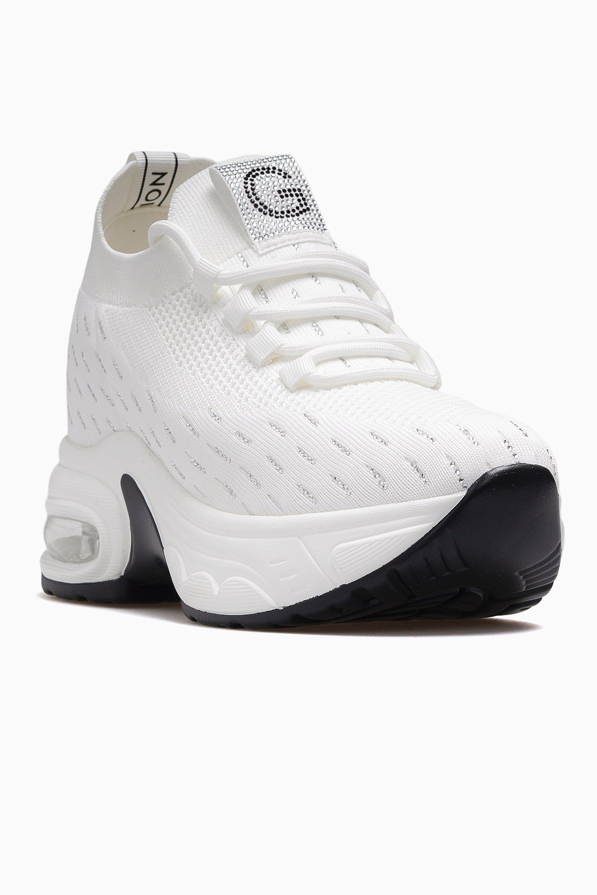 Kadın Gizli Dolgu Topuk Sneaker Ayakkabı 26Y300-8-BEYAZ